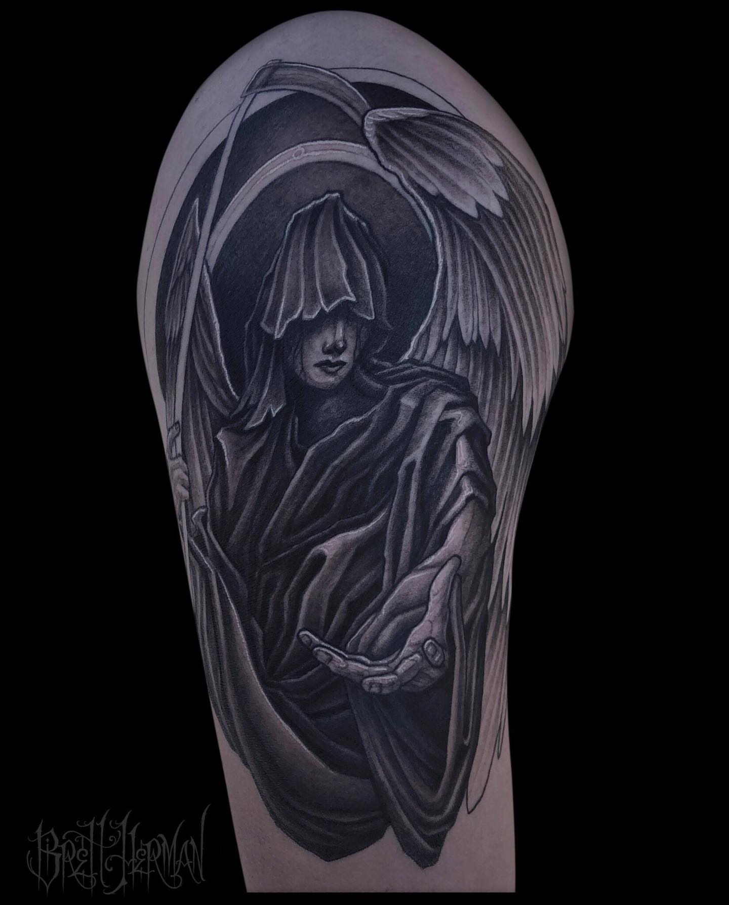 Tattoo by @brettherman — black_and_grey, realism