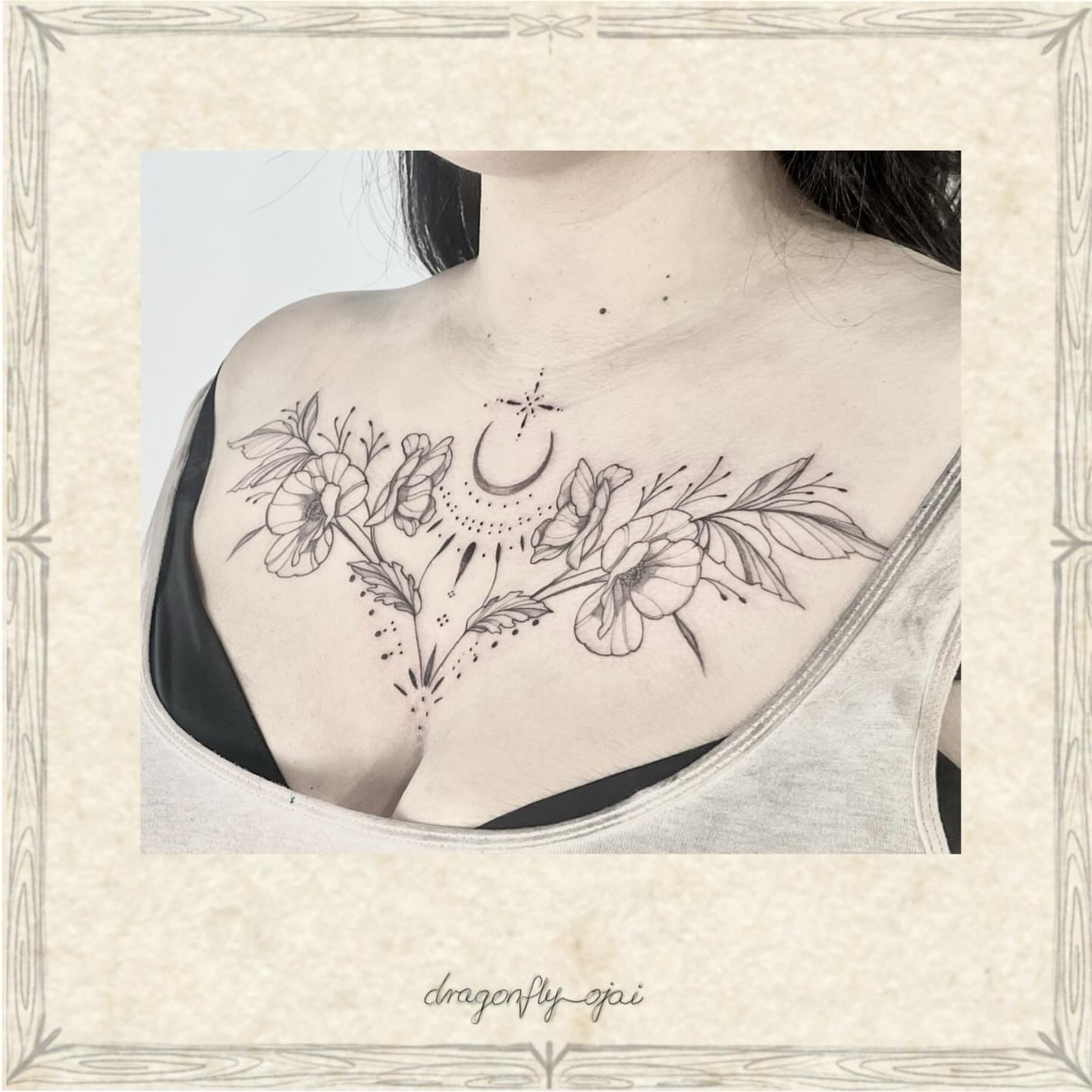 Tattoo by @dragonfly_ajja — dotwork, black_and_grey