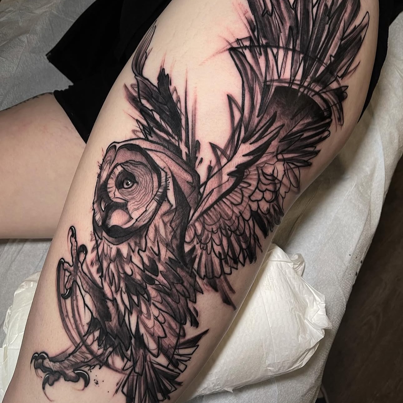 Tattoo by @jessewilliamstattoo — black_and_grey