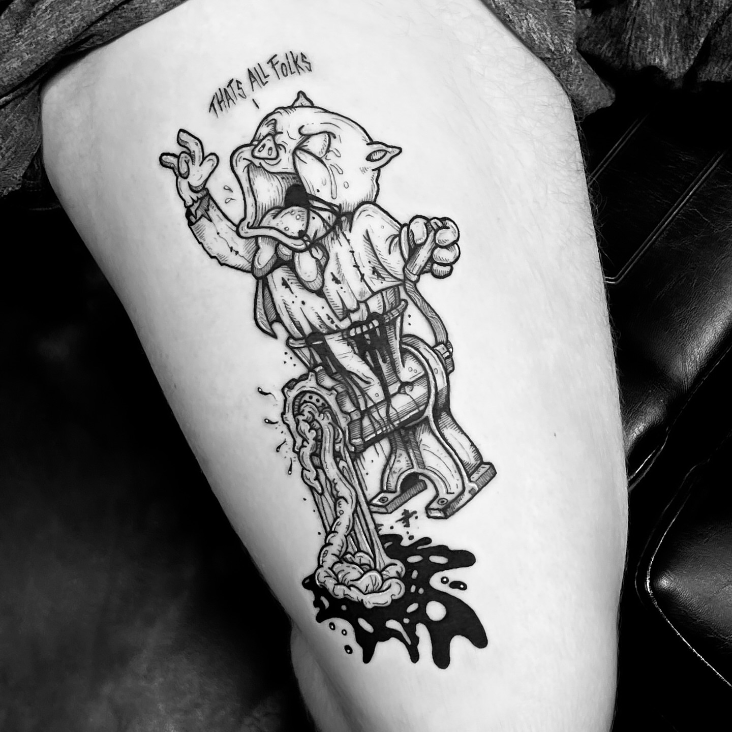 Tattoo by @jonvonschlong — black_and_grey