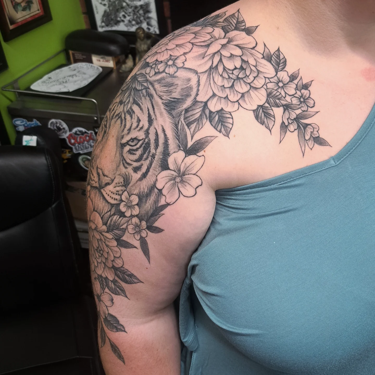 Tattoo by @birdshizzel — black_and_grey, realism