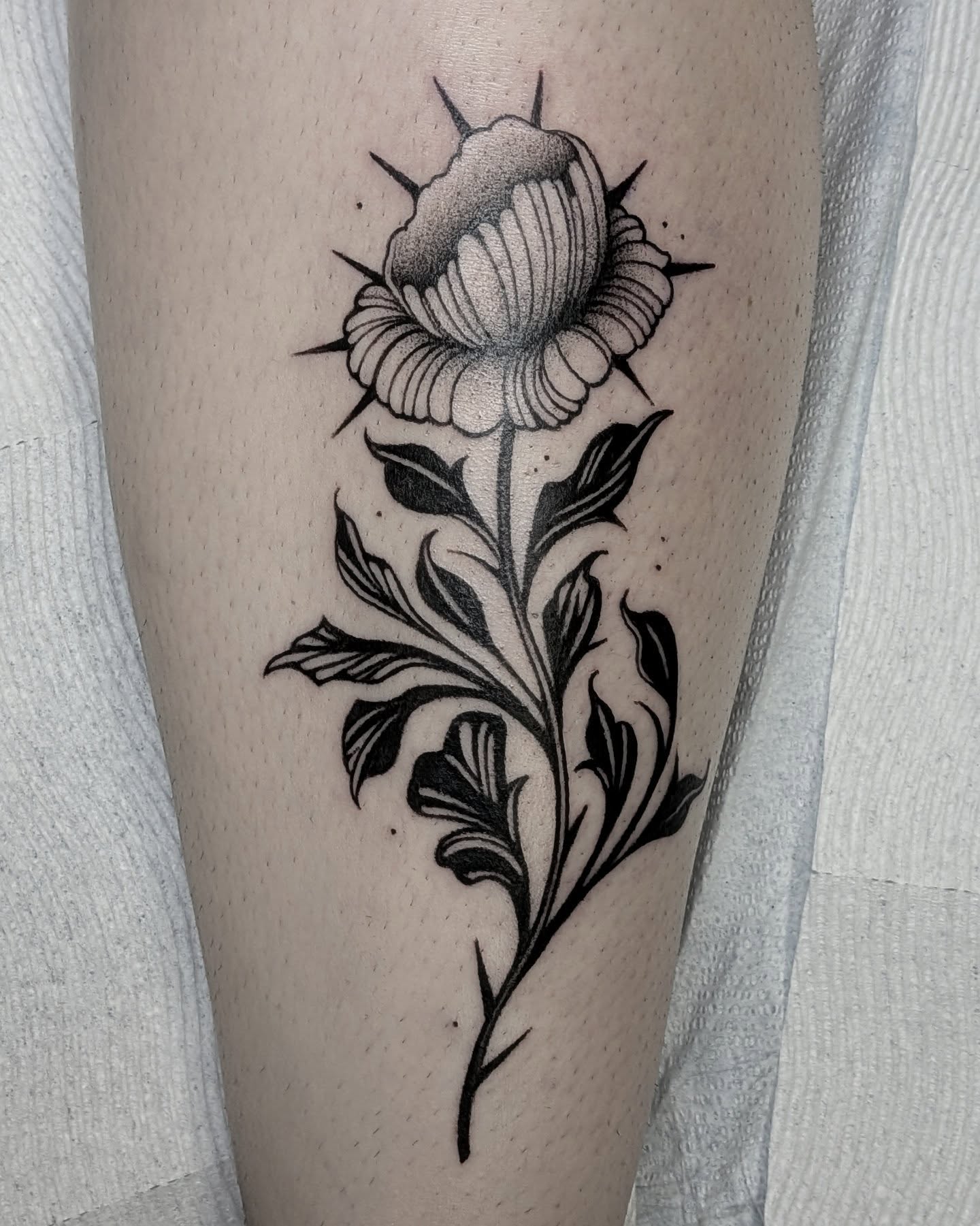 Tattoo by @darkdaystattoos — black_and_grey