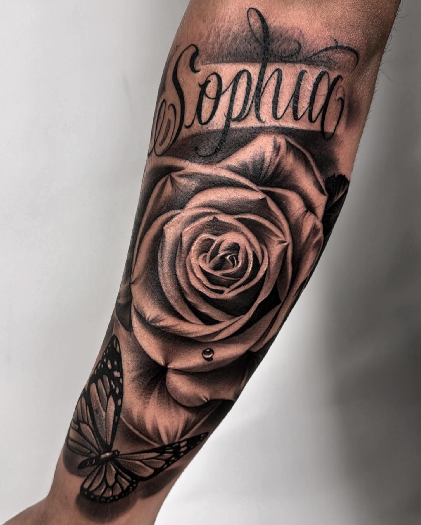 Tattoo by @eksoe_ — black_and_grey, realism