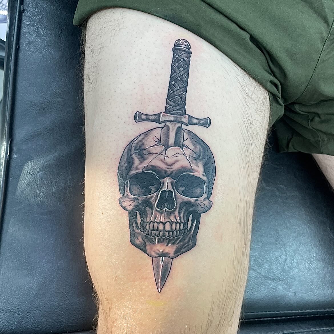 Tattoo by @crawfordtats — black_and_grey, realism