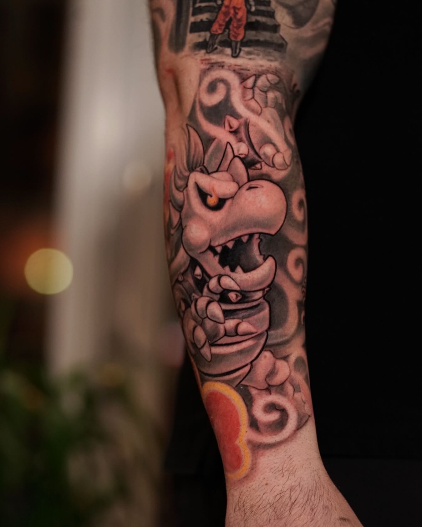 Bowser realism tattoo on the forearm by Luisd_art, Charlotte, North Carolina