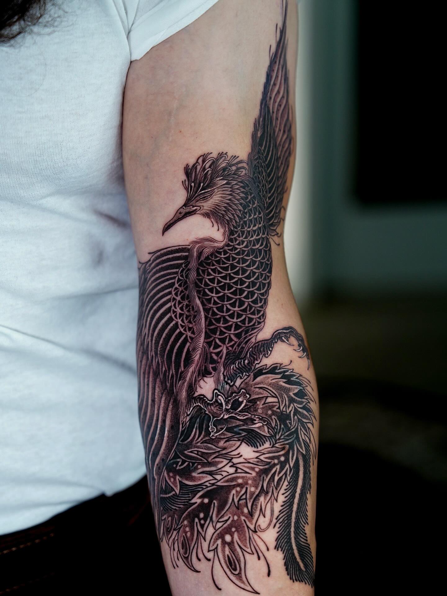Tattoo by @swanissober — black_and_grey, realism