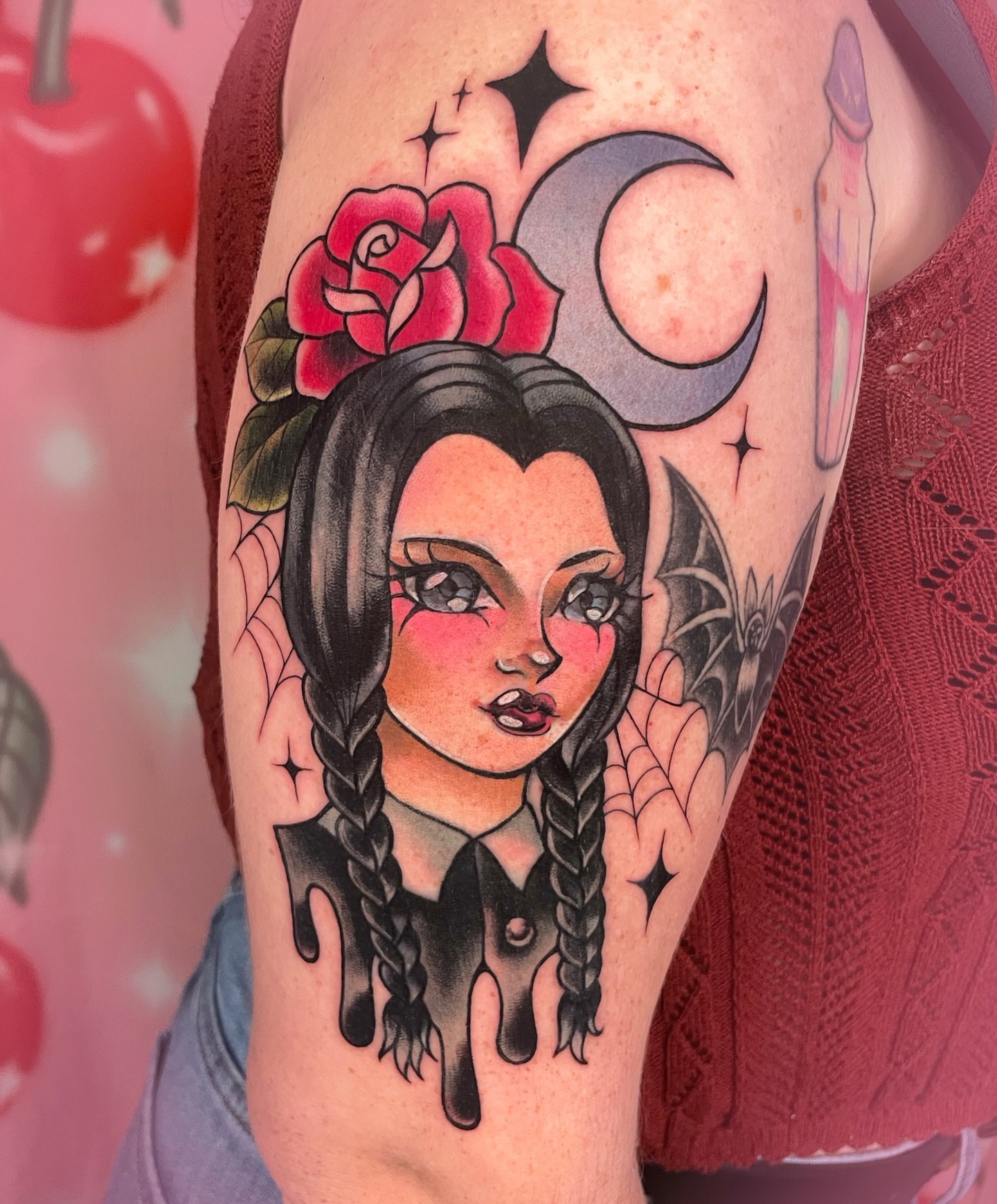 Gothic girl dark realism tattoo on the forearm by ☆ Sammy ☆