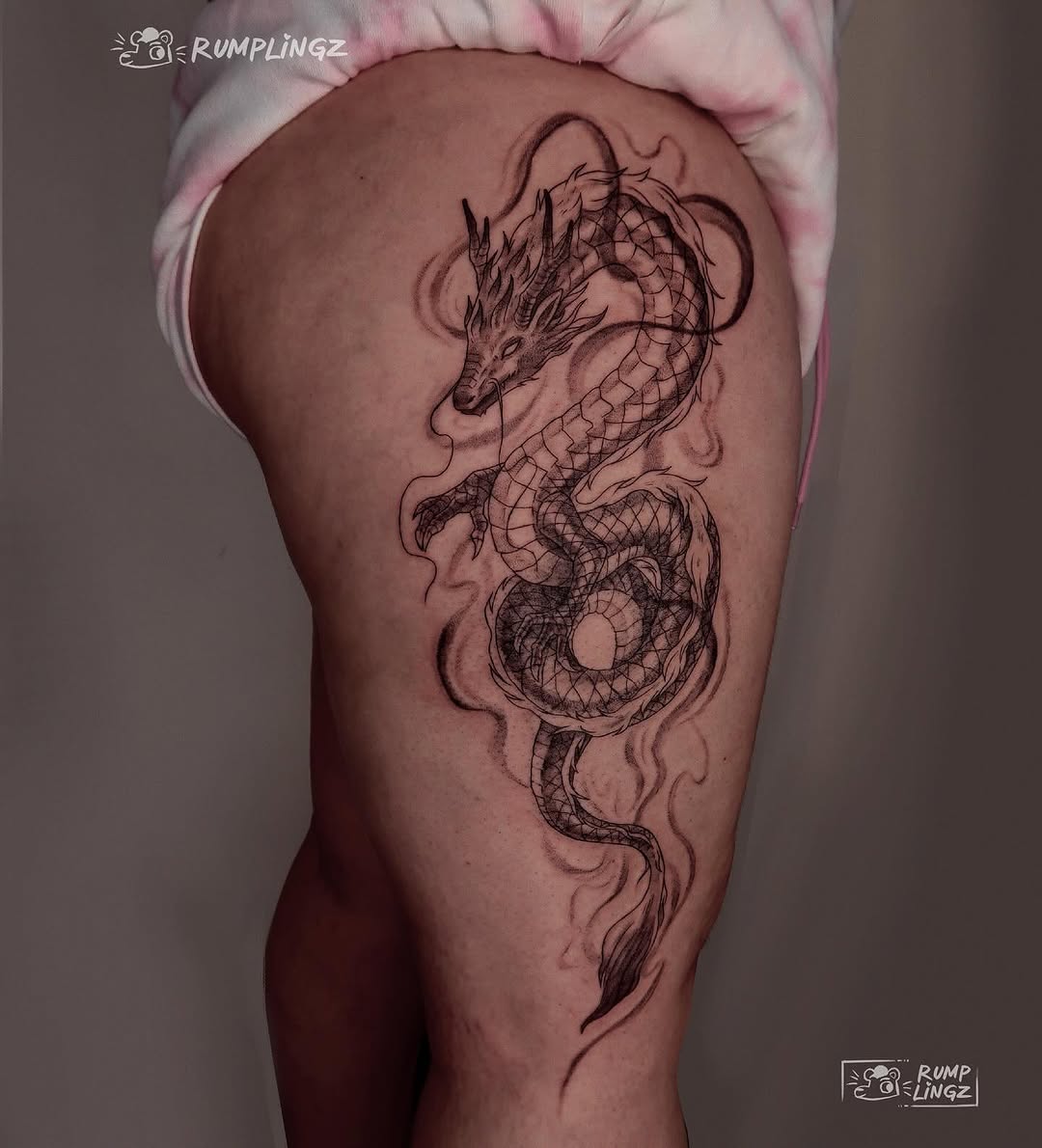 Tattoo by @rumplingz โ japanese_irezumi, black_and_grey