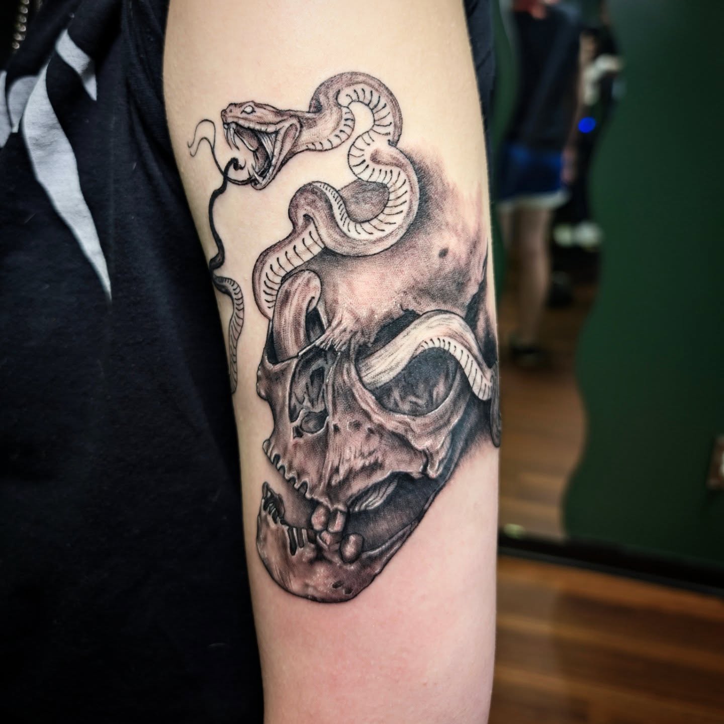 Tattoo by @krystamctattoos111 — black_and_grey, realism