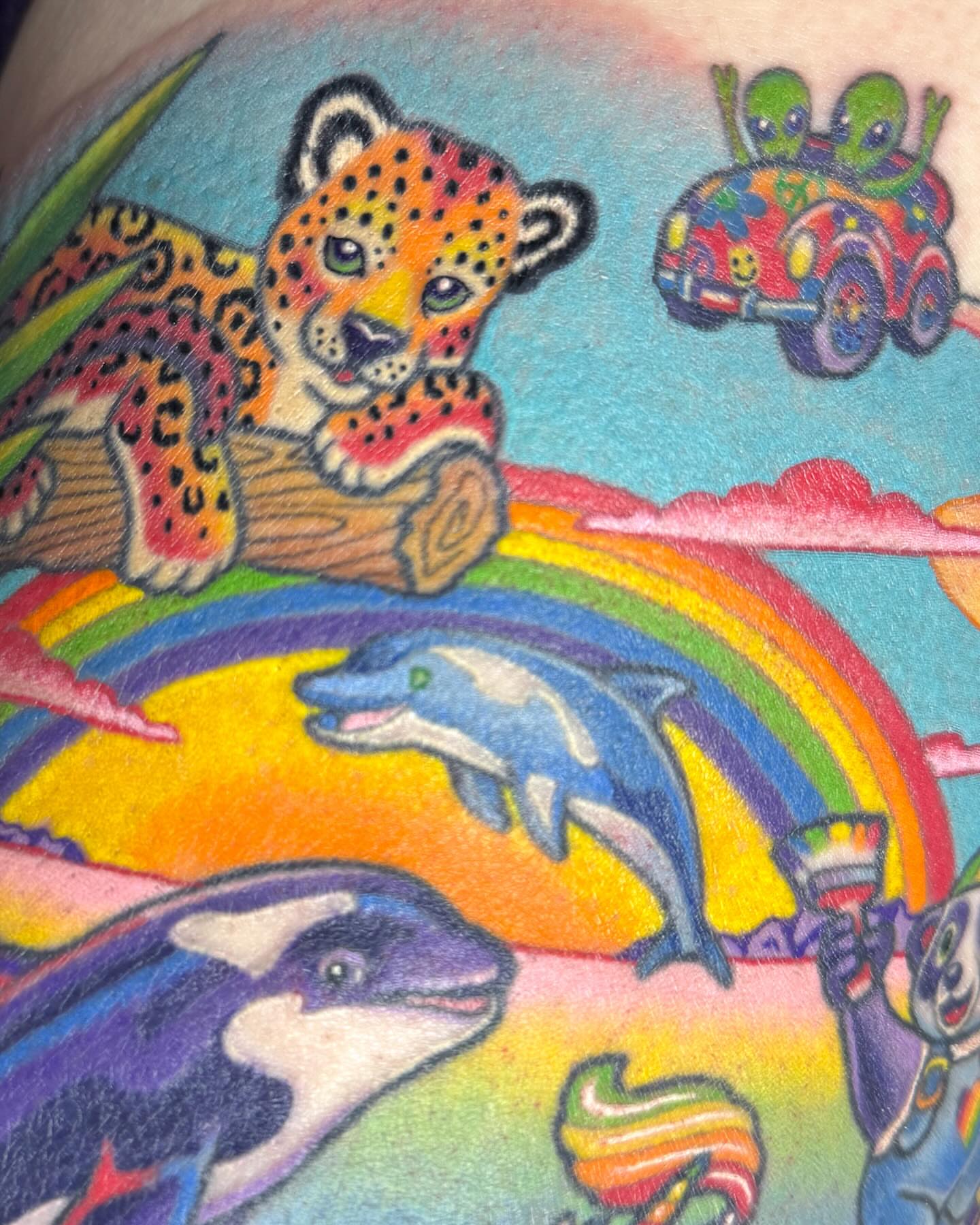 Colorful animal motifs new school tattoo by Janine Ramos
