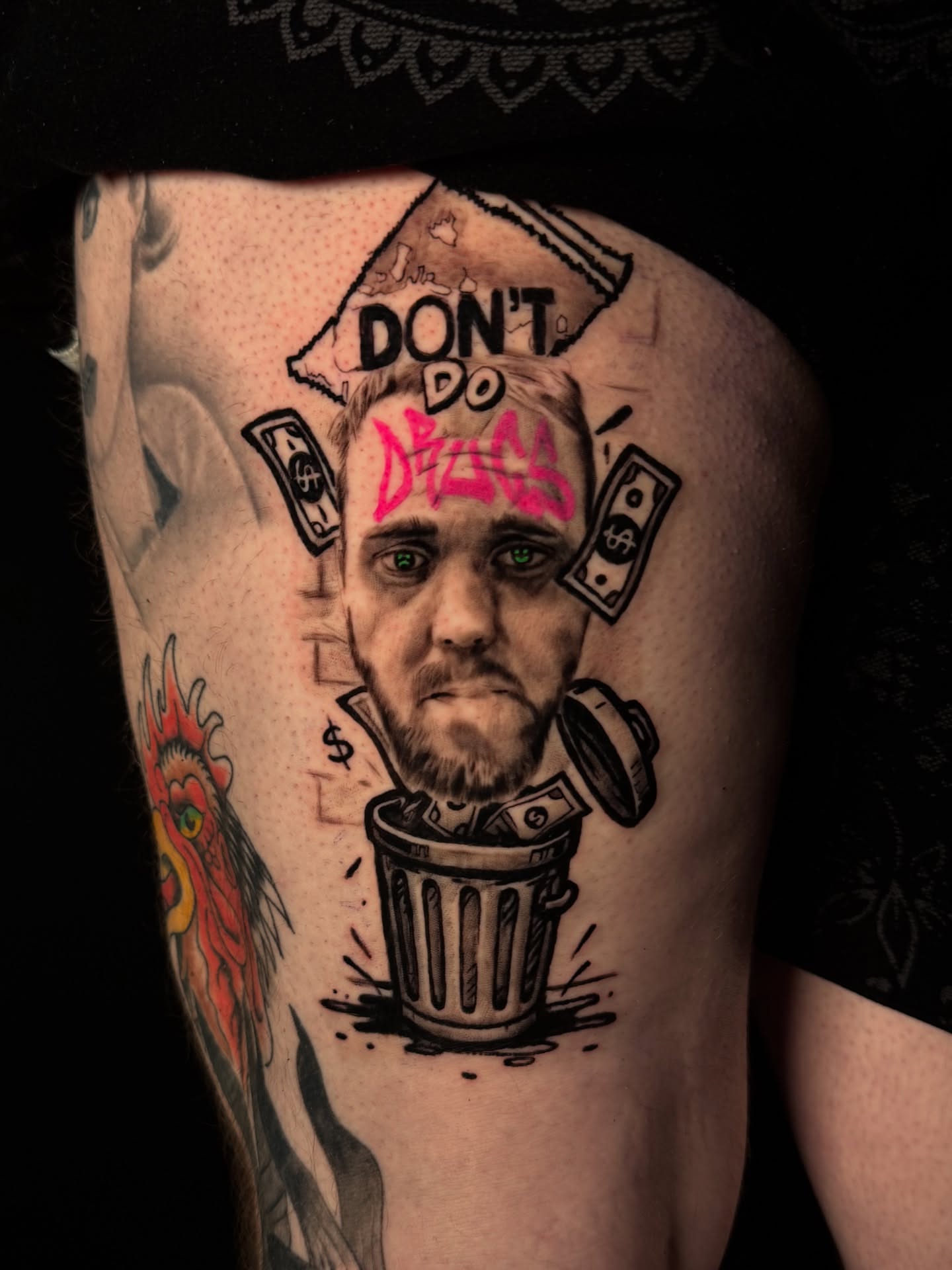 Tattoo by @weaponized_onion — realism, trash_polka
