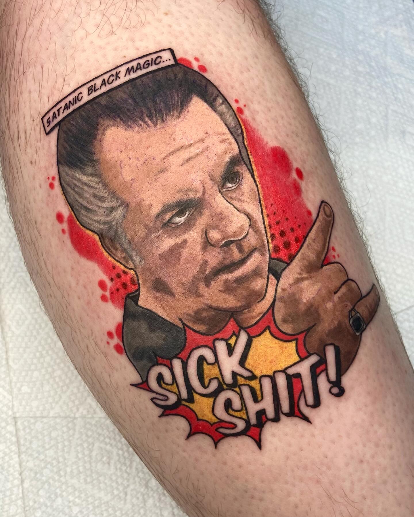 Jim Carrey realism tattoo on the forearm by ππππππ