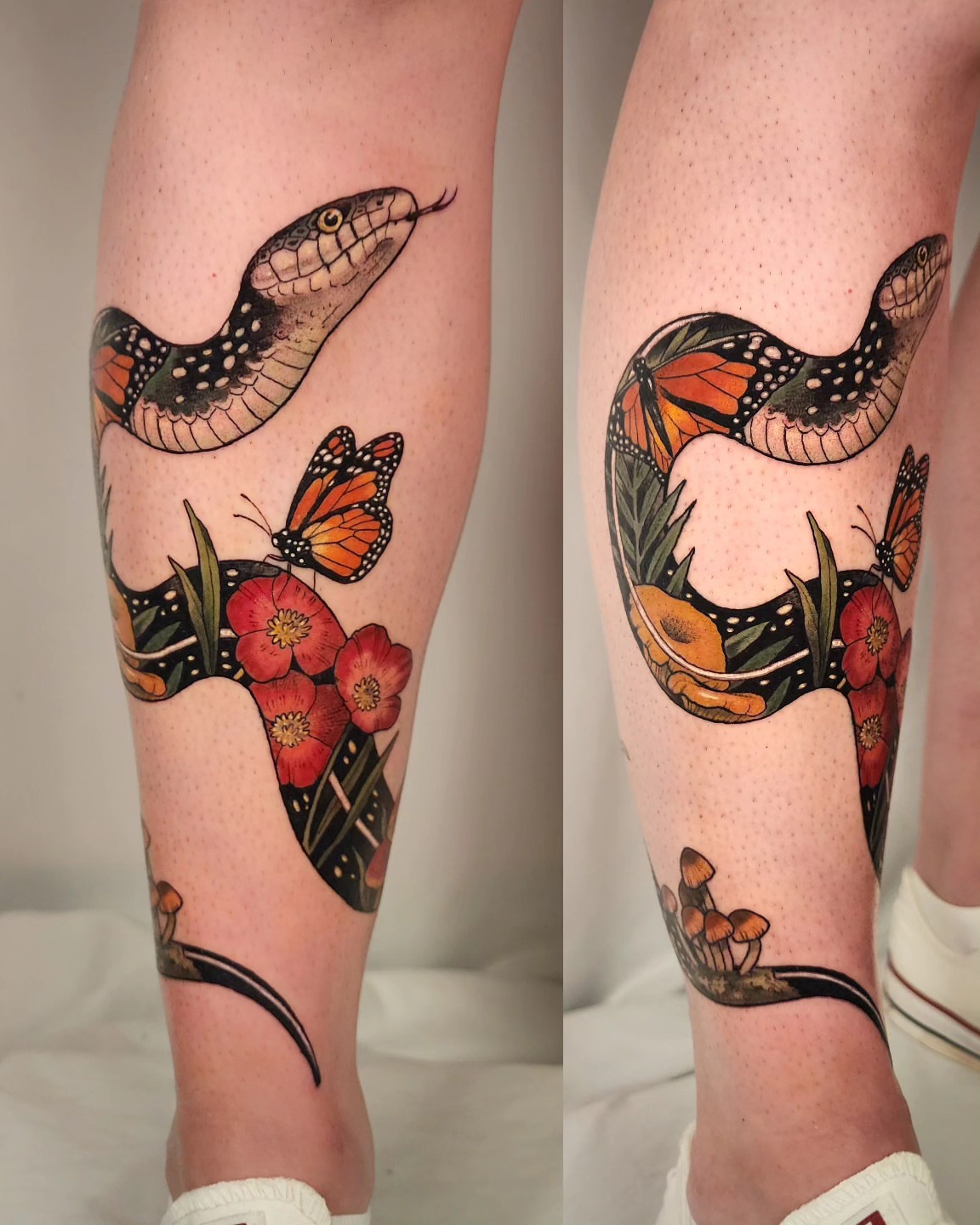 Tattoo by @whitneycaskeytattoos — american_traditional, dotwork