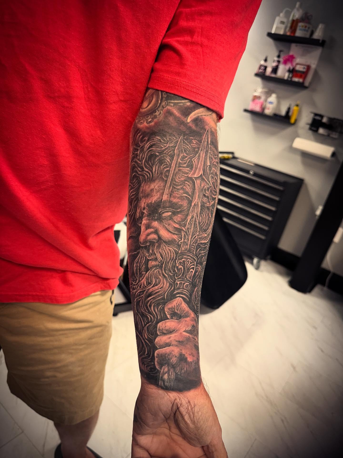 Tattoo by @noochtattoos — black_and_grey, realism