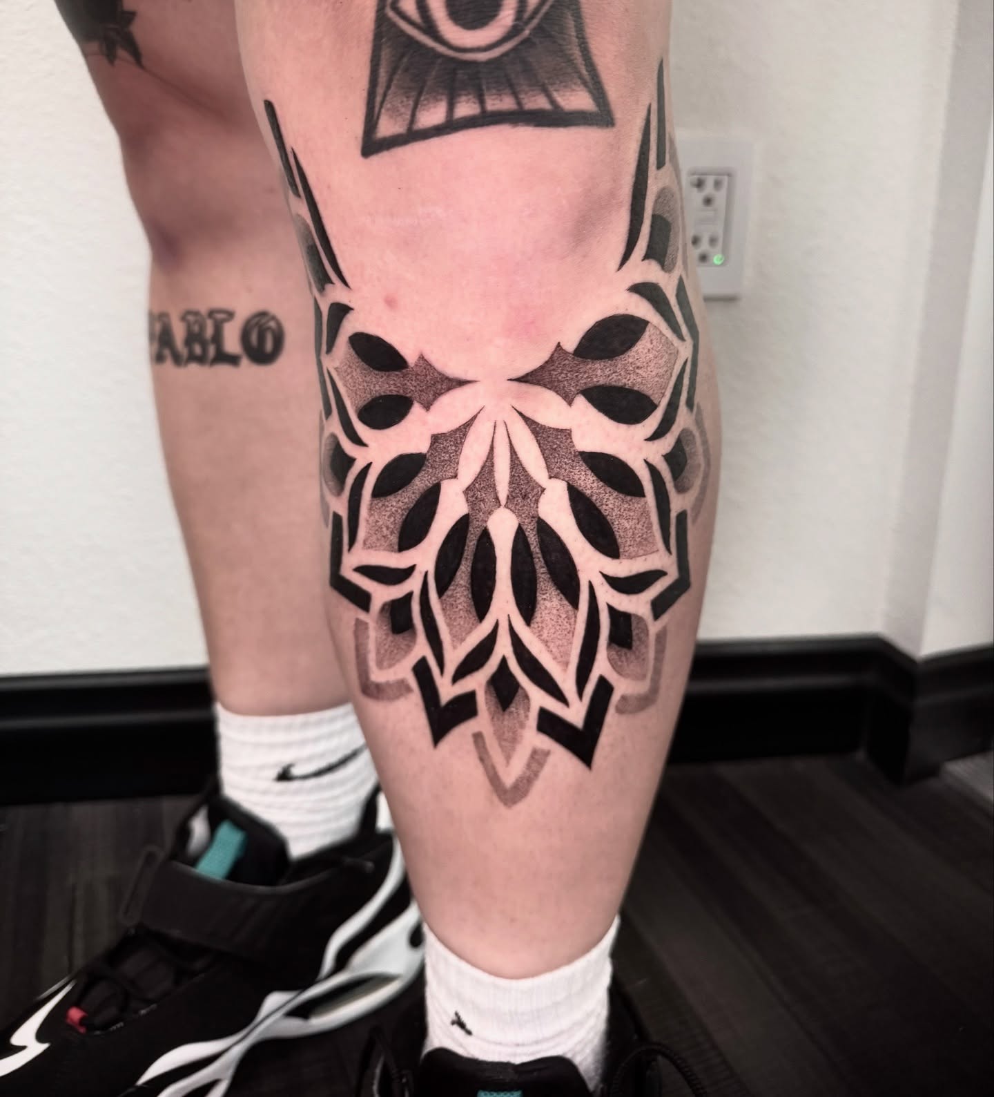 Tattoo by @jesstattooz — dotwork, geometric