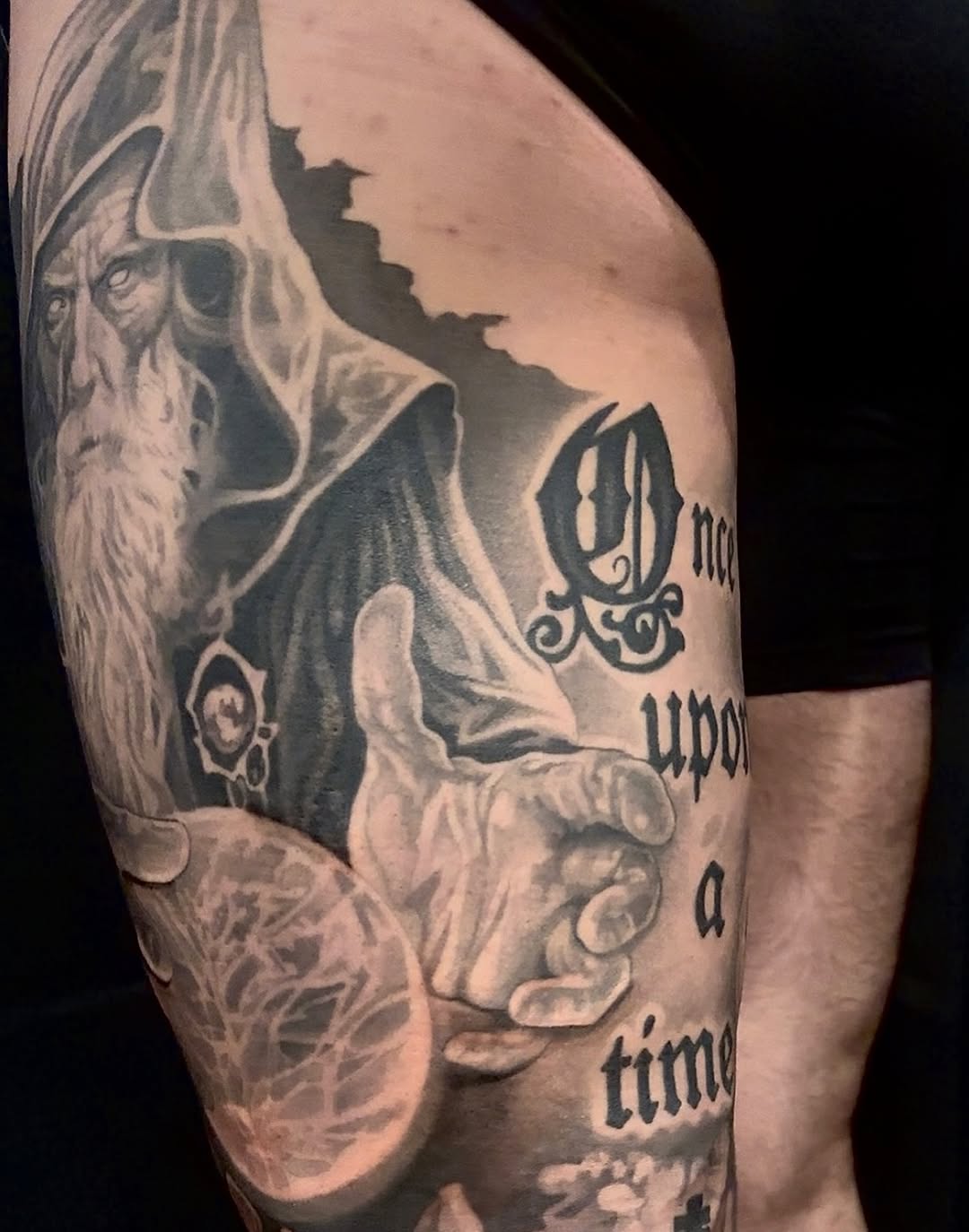 Tattoo by @elijahforstertattoos — realism, lettering_script