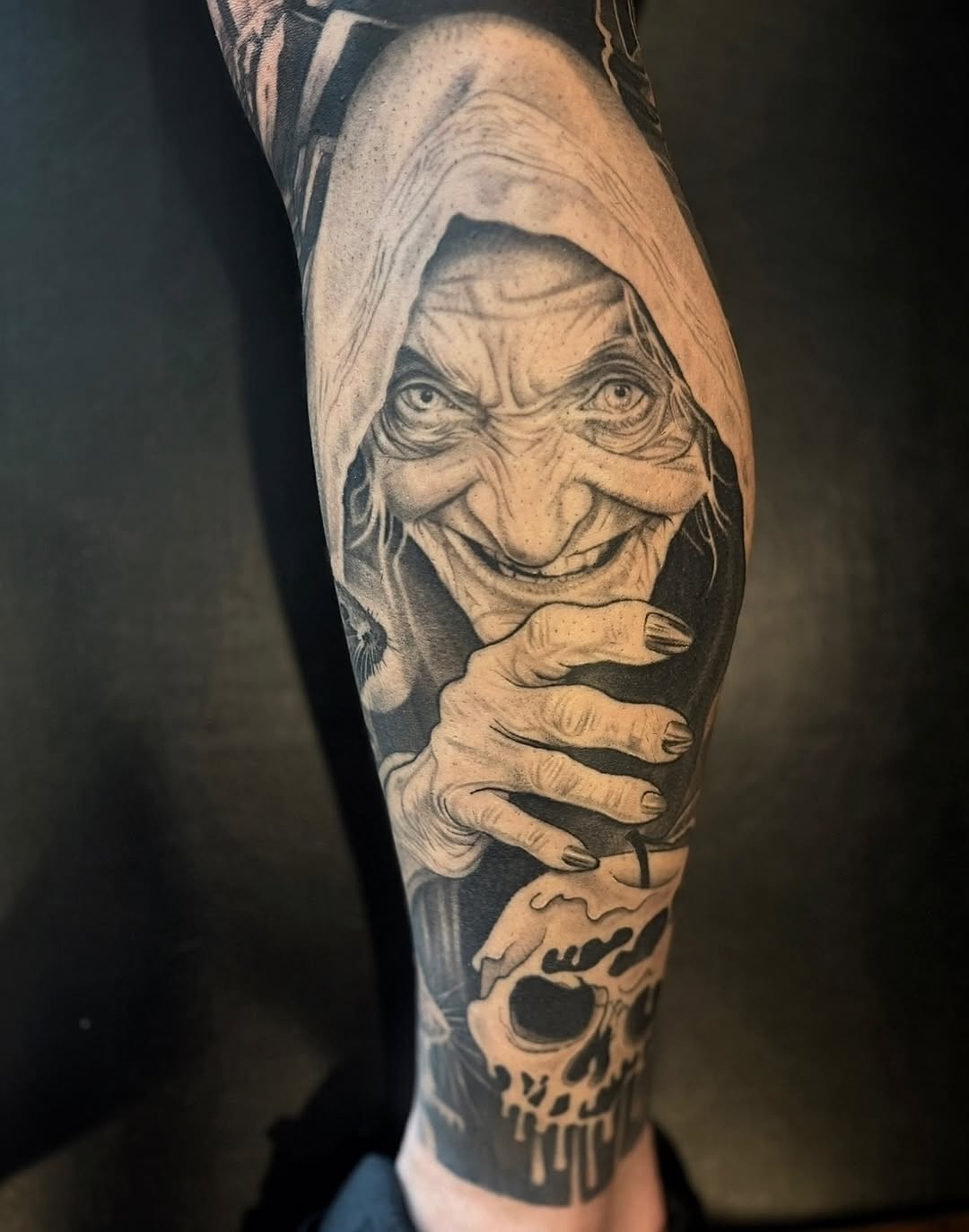 Tattoo by @elijahforstertattoos — realism, black_and_grey