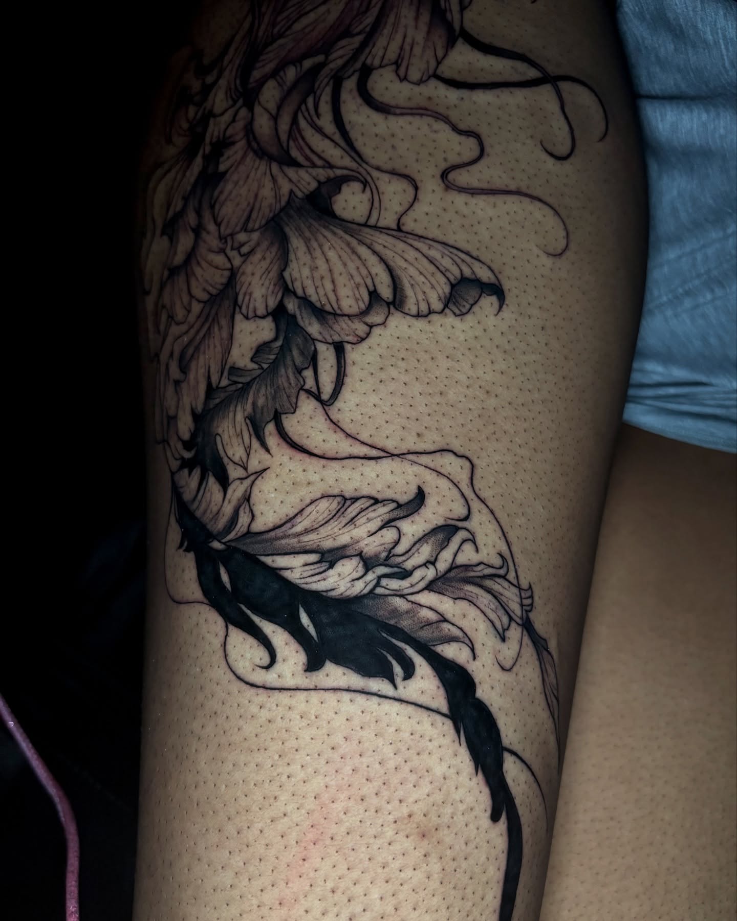 Tattoo by @trendellatattoos — dotwork, black_and_grey