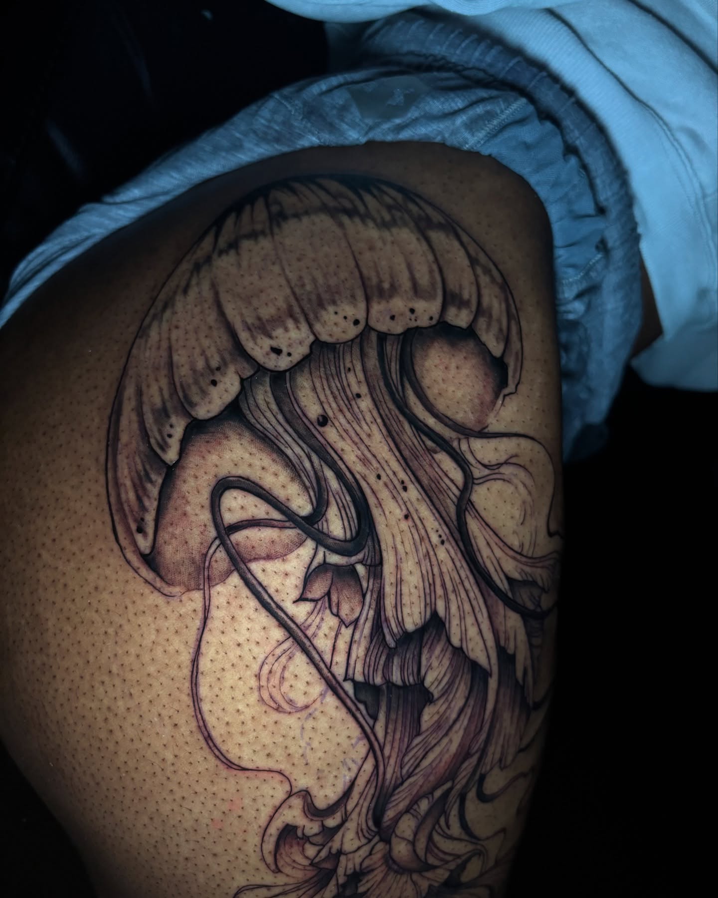 Tattoo by @trendellatattoos — dotwork, realism