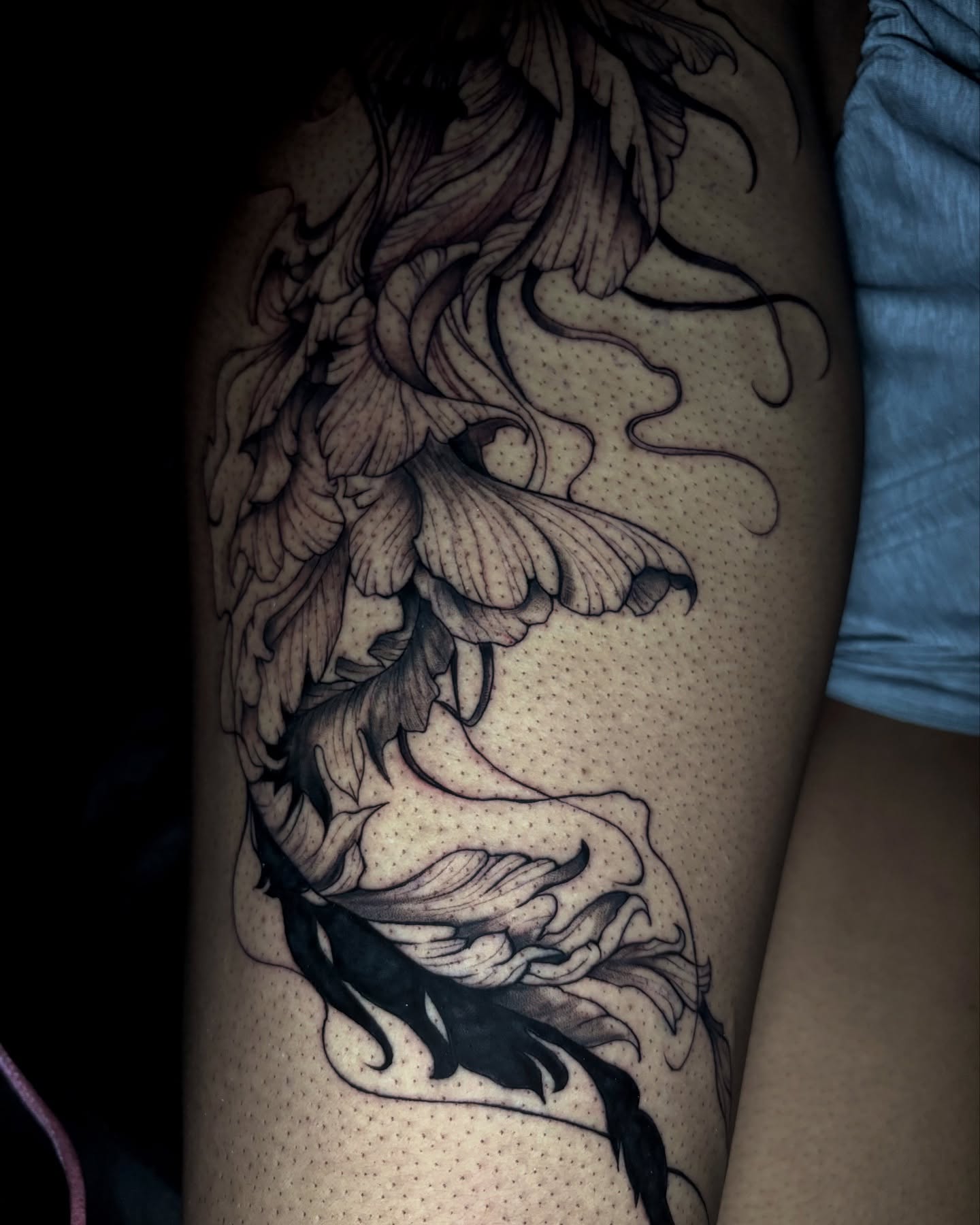 Tattoo by @trendellatattoos — dotwork, black_and_grey