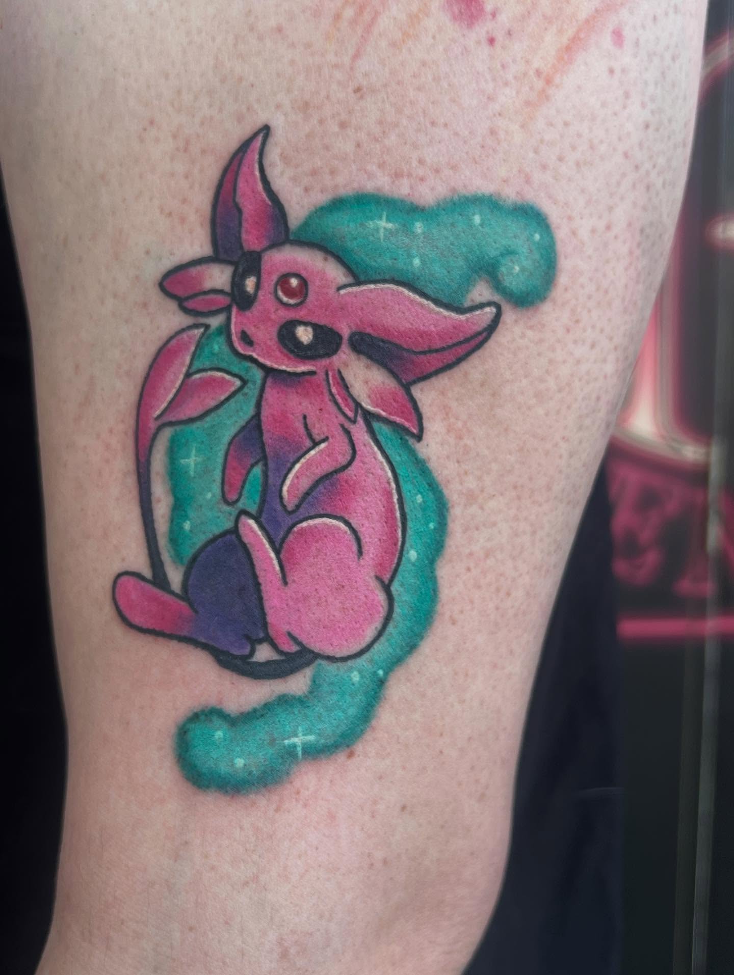 Fox new school tattoo on the forearm by Ellari