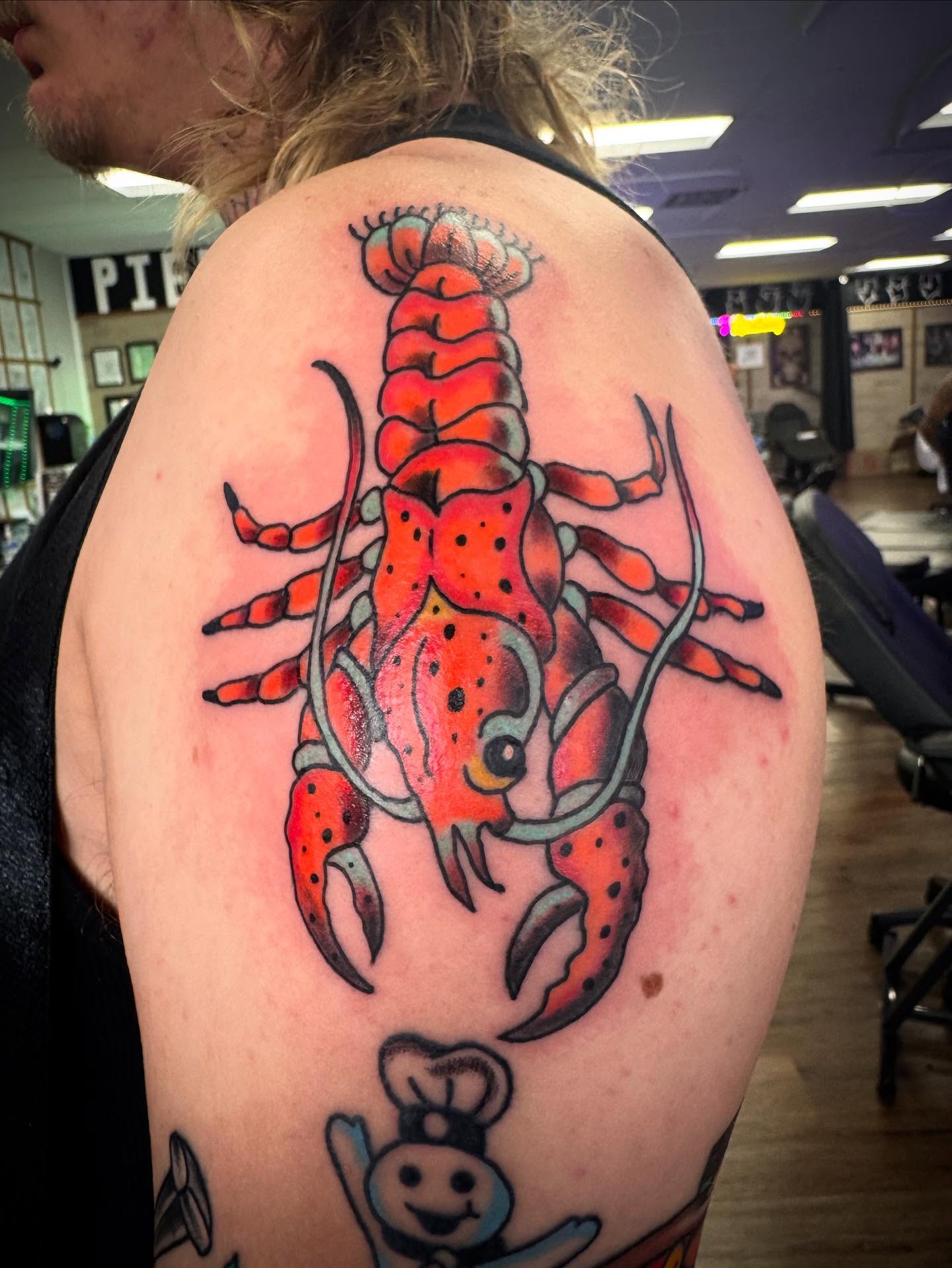 Lobster realism tattoo on the shoulder by LeLe
