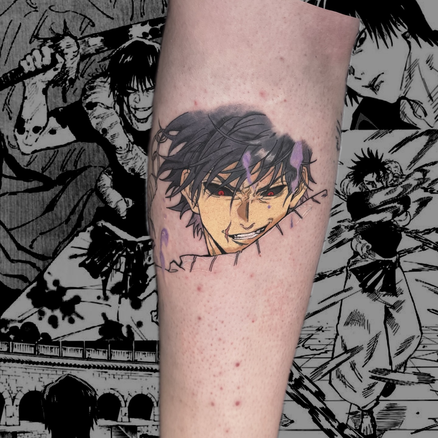 Anime character anime tattoo on the forearm by D