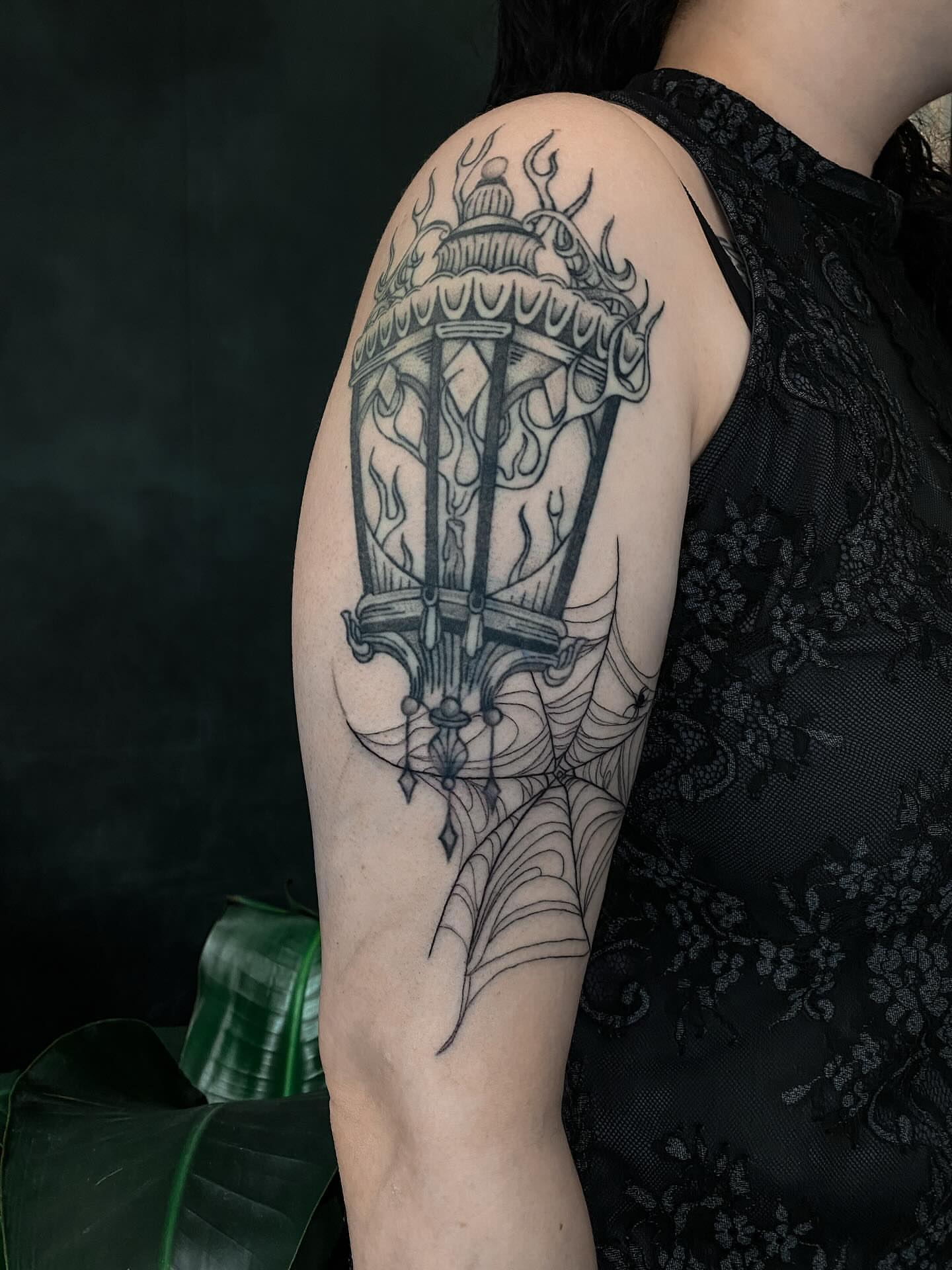 Lantern black and grey tattoo on the forearm by ✥ G i t t a ✥