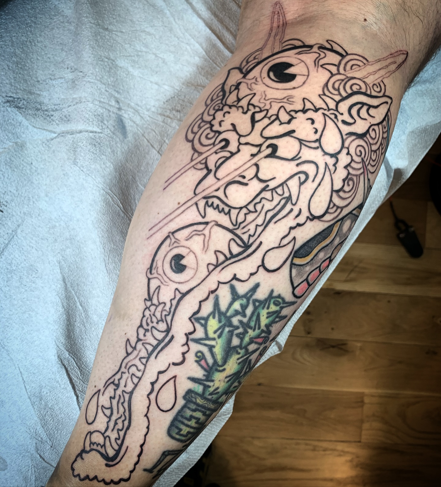 Serpent japanese irezumi tattoo on the forearm by Destroy Troy