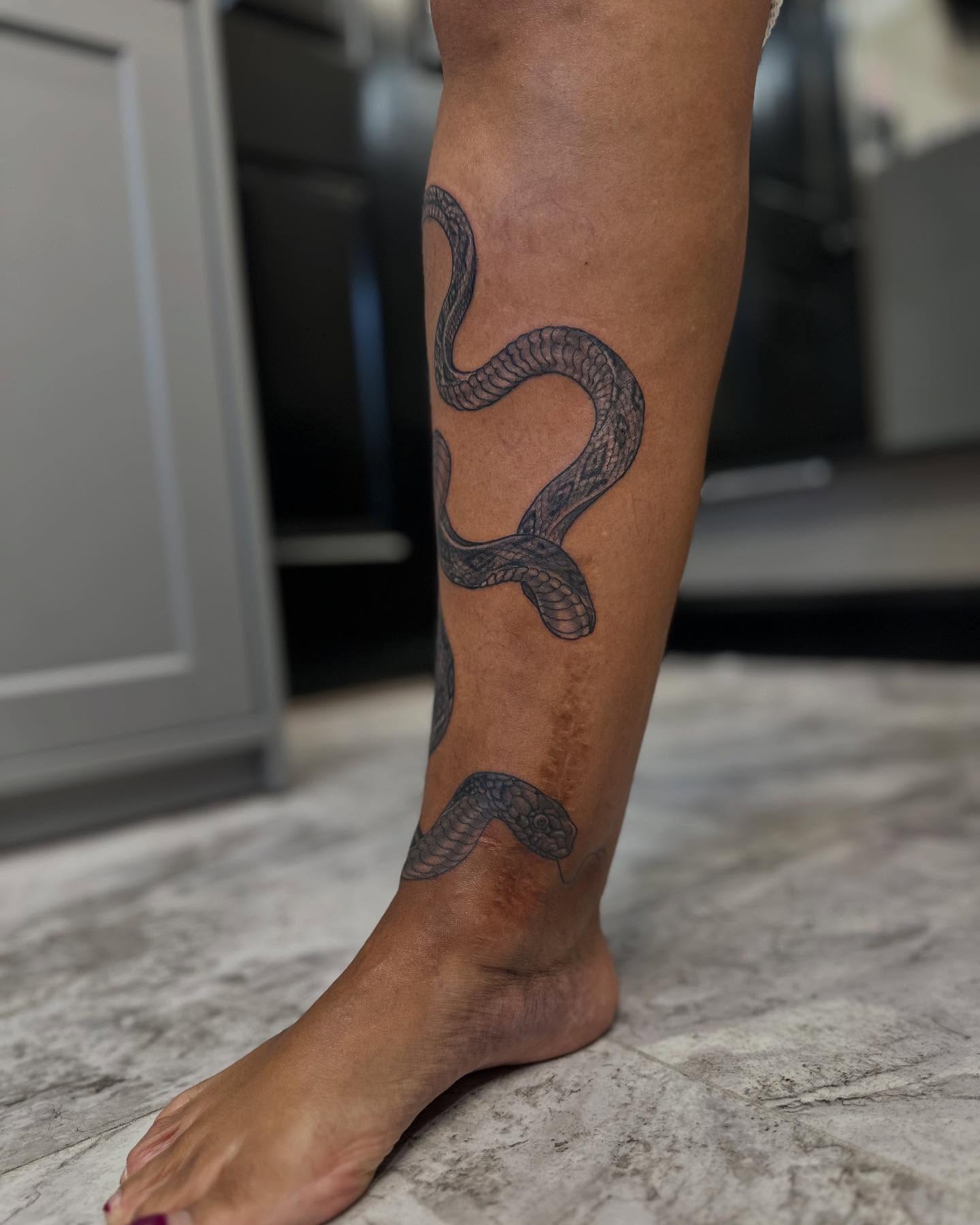 Tattoo by @inked_alex — black_and_grey