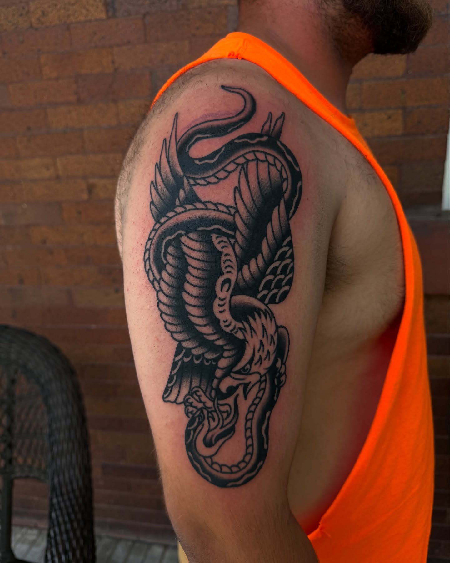 Tattoo by @thebrianpayne — black_and_grey