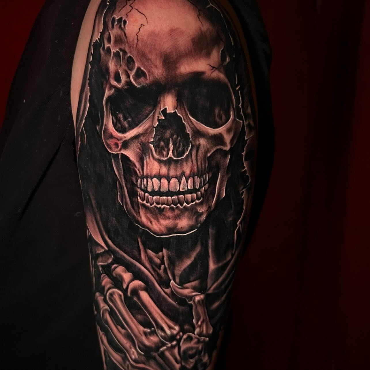 Tattoo by @donpeddicordart — realism, dark_realism