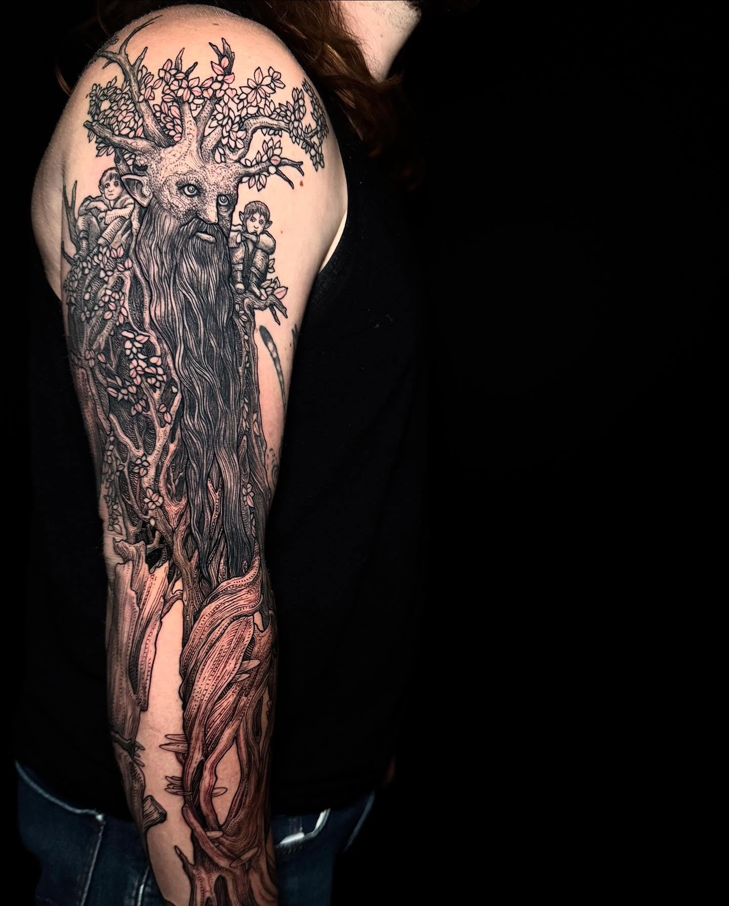 Tattoo by @tattoosbylandon — dotwork, realism