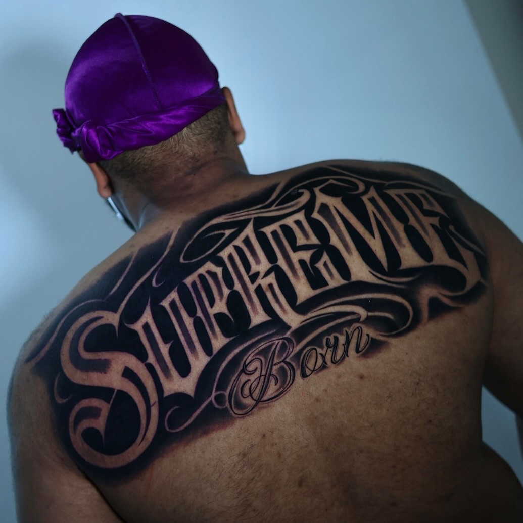 Tattoo by @tiagoink__ — lettering_script