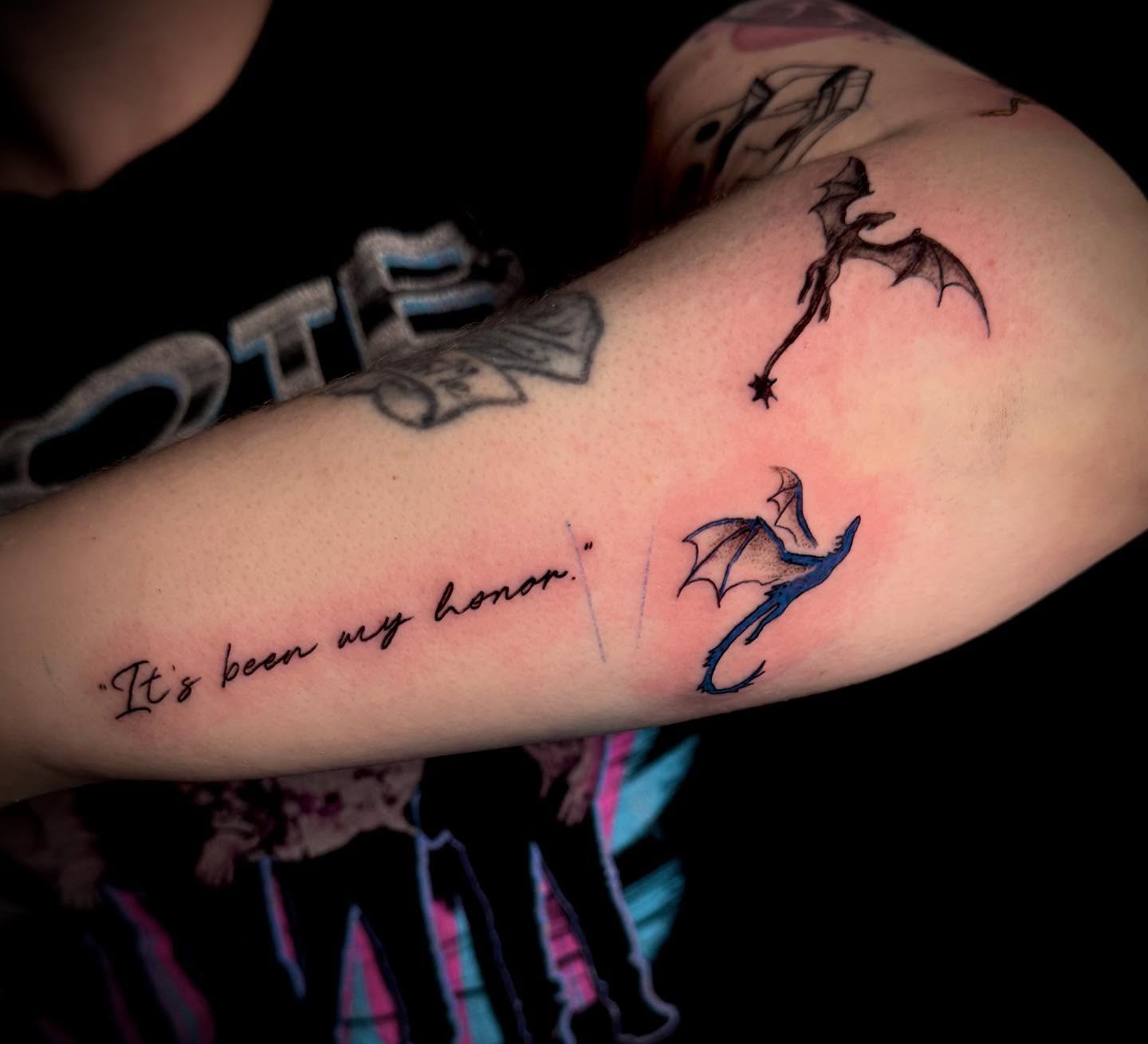 Tattoo by @oneinkedangel — dotwork
