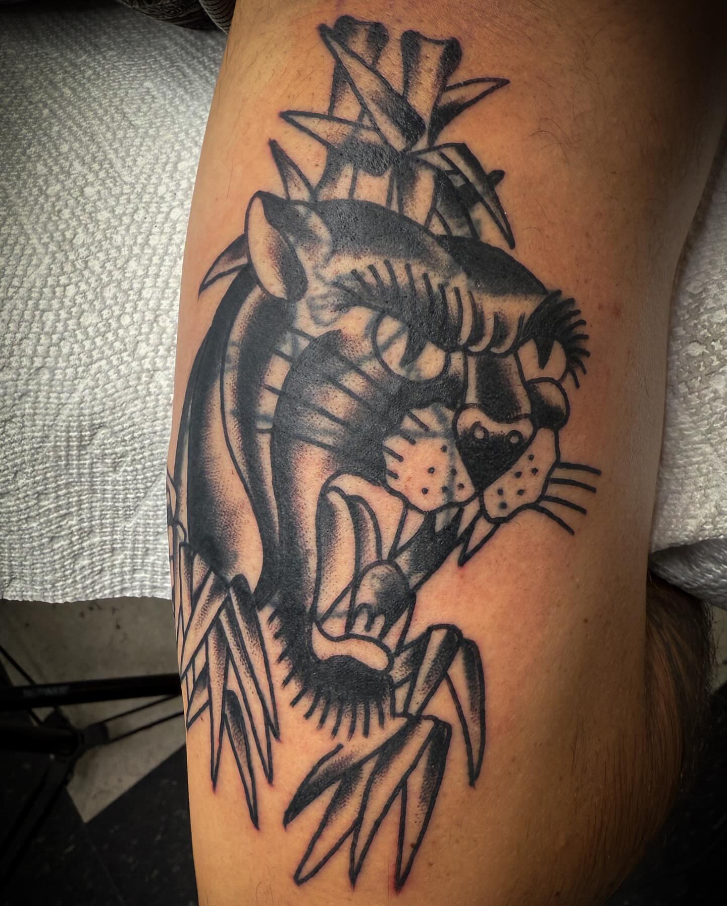 Tattoo by @harpertat2 — black_and_grey
