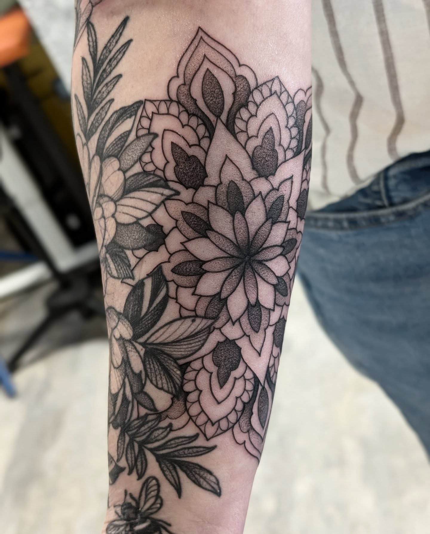 Tattoo by @kattiebaby — black_and_grey