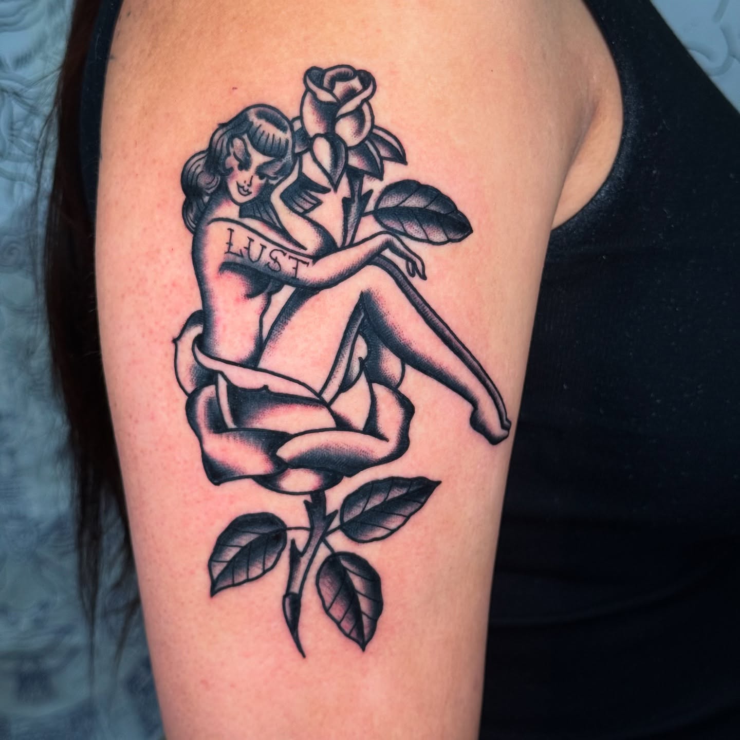 Tattoo by @hooliganz_art — american_traditional, black_and_grey