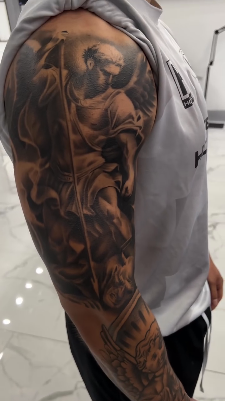 Tattoo by @alfredoadametattoo — realism, black_and_grey