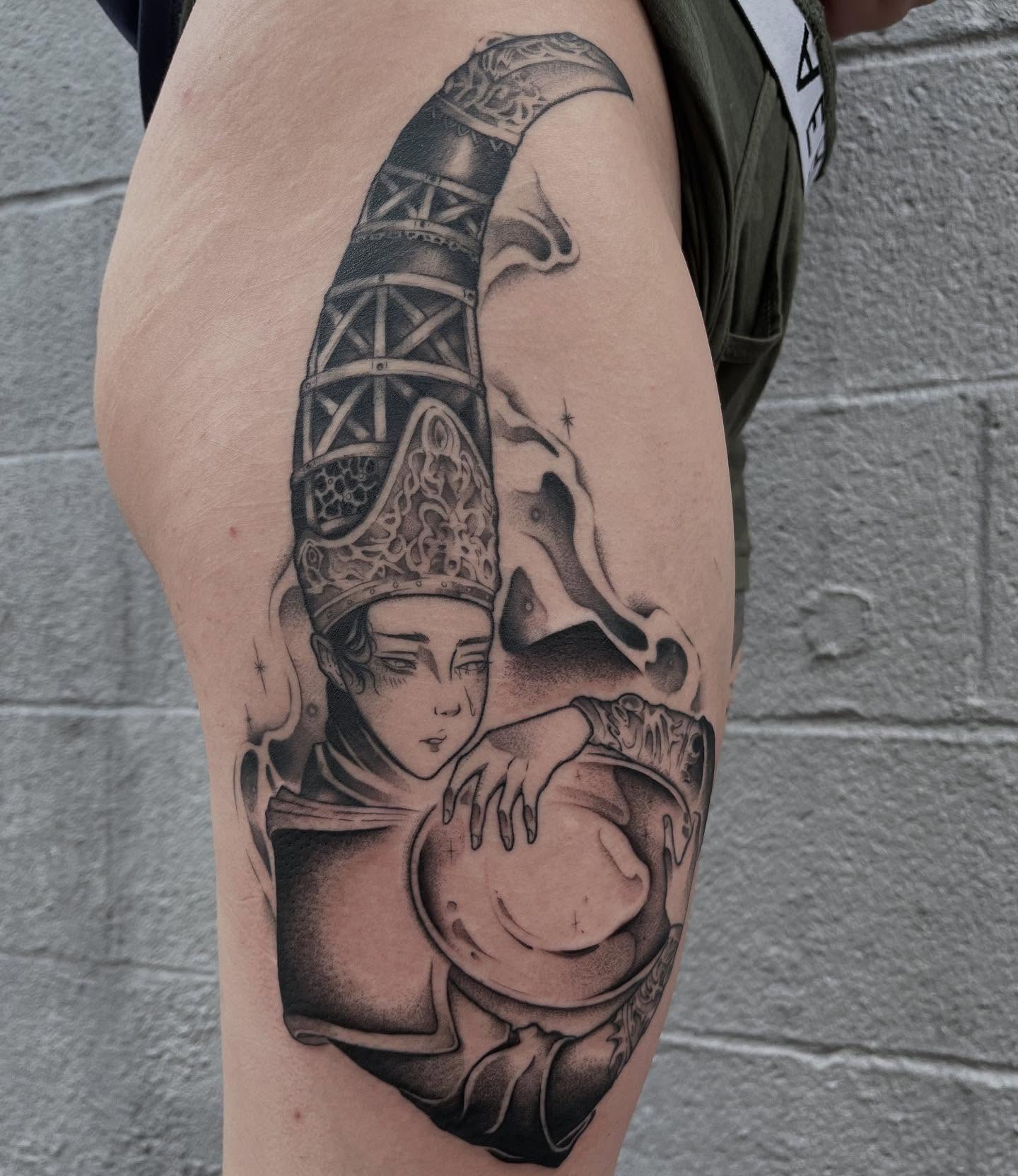 Tattoo by @apriljaytattoo — black_and_grey, realism