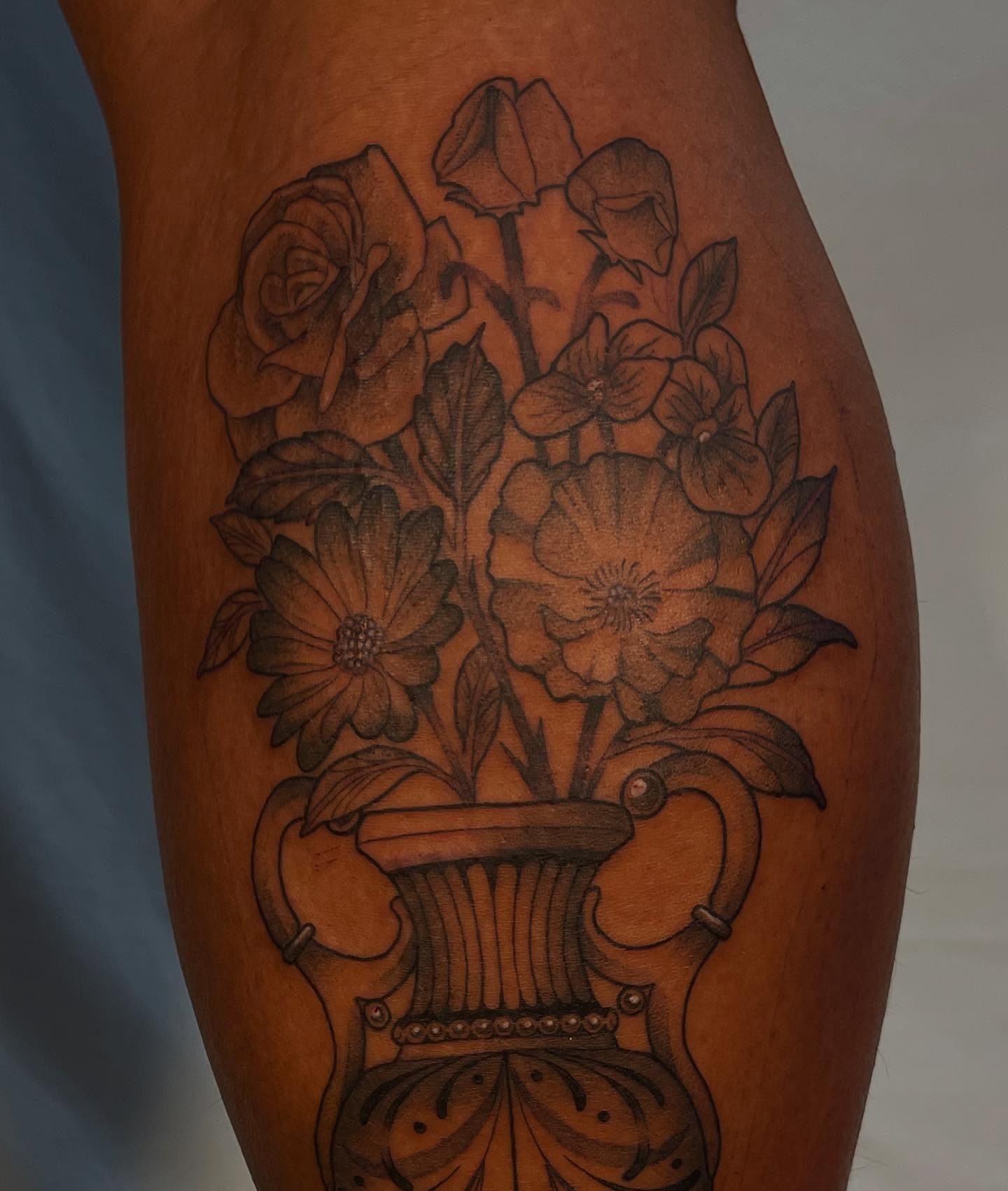 Tattoo by @softnddirty — black_and_grey