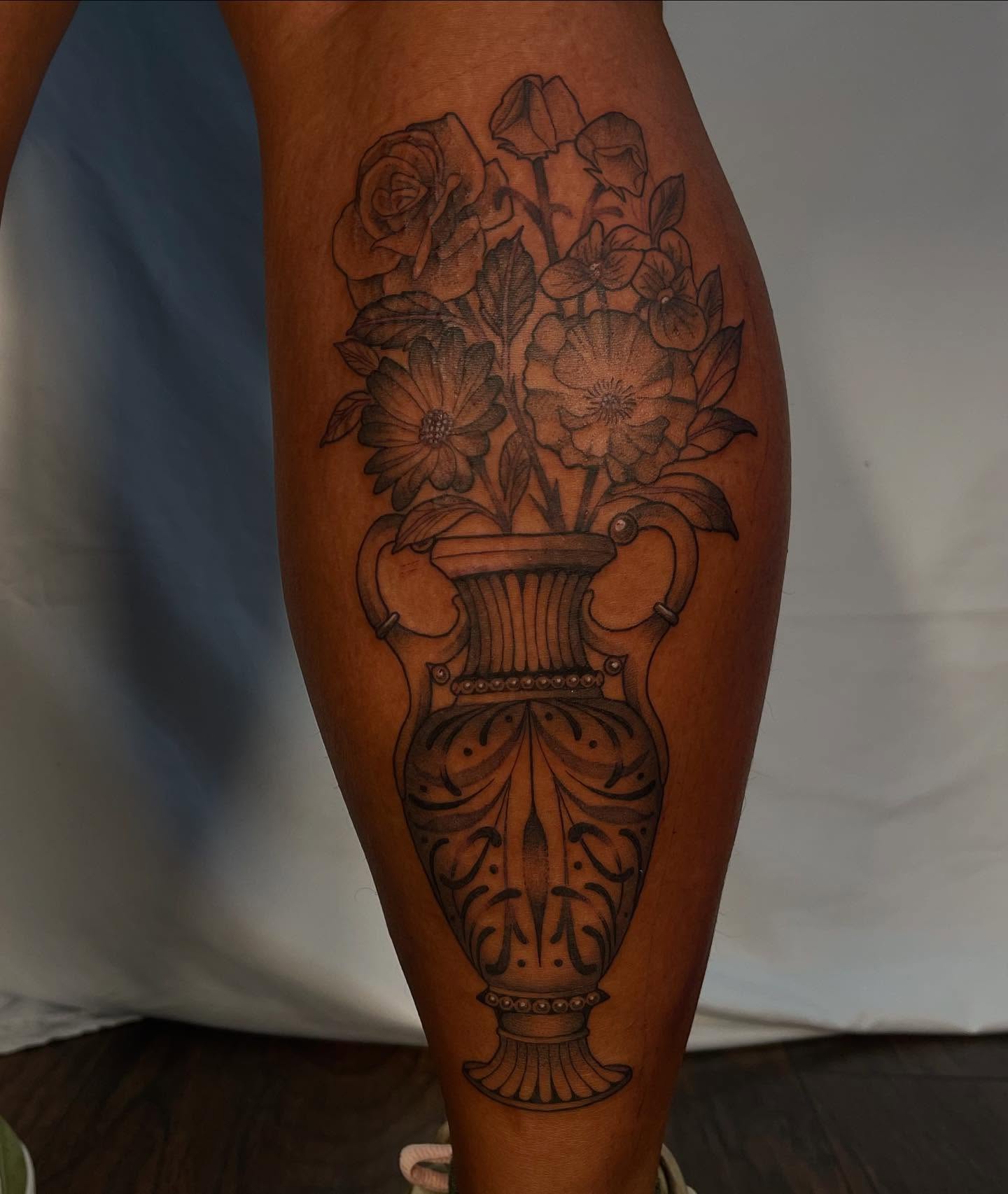 Tattoo by @softnddirty — black_and_grey