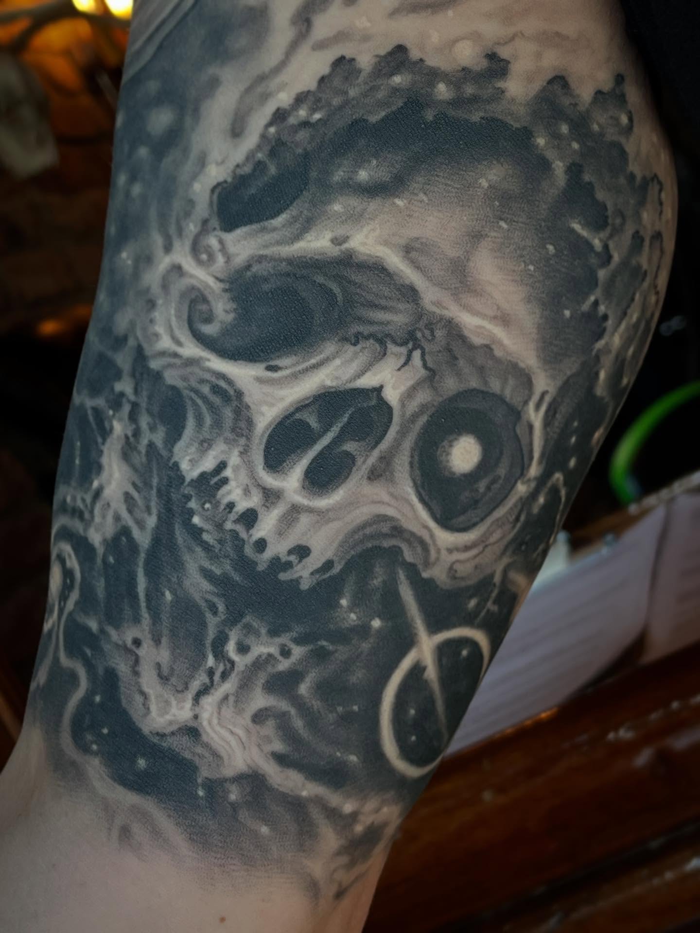 Tattoo by @evanmakesart — black_and_grey, realism