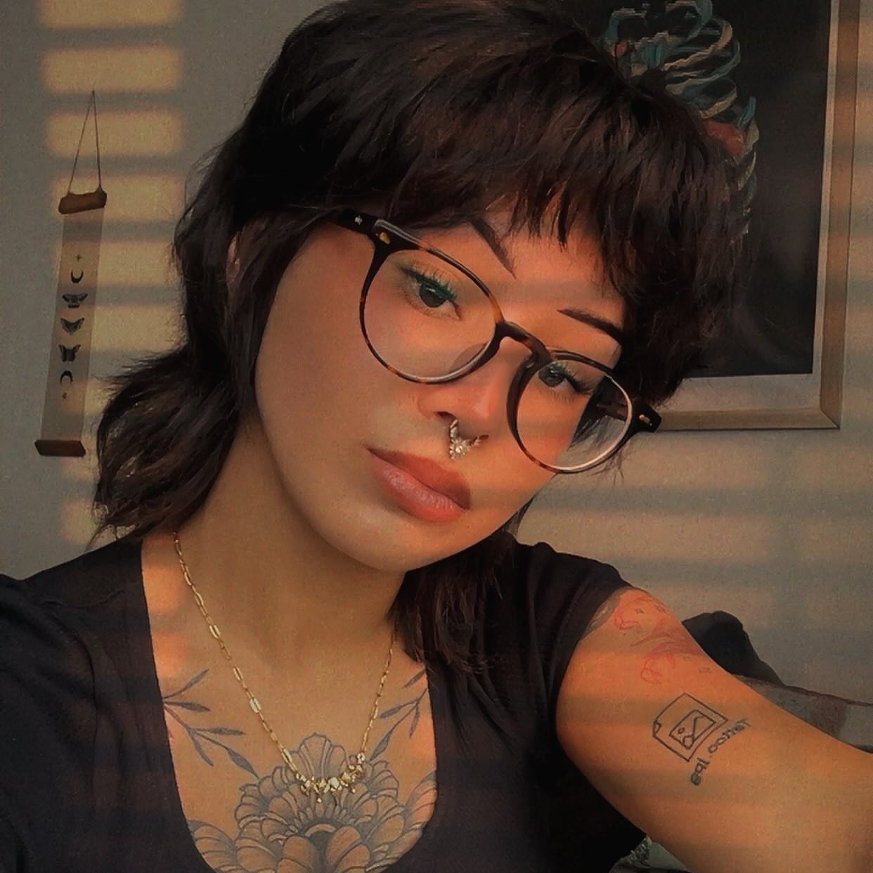 Floral American traditional tattoo on the chest by Ashley Lambert