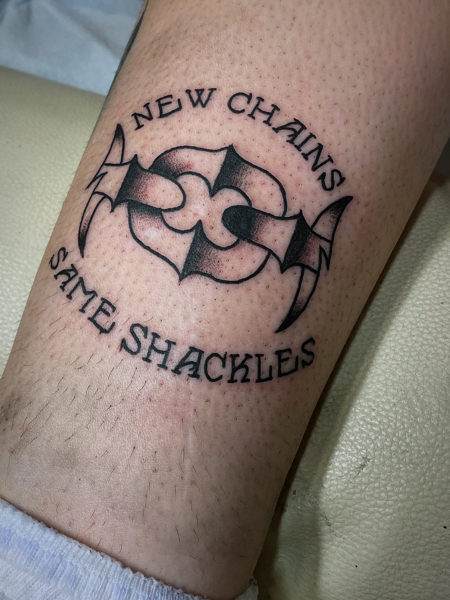 Chains and rose black and grey tattoo on the forearm by Cam TallBoy SLC Tattoo Artist, Salt Lake City, Utah