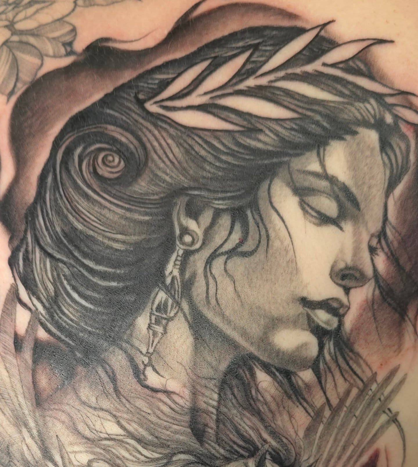 Tattoo by @bn13tattooist — black_and_grey