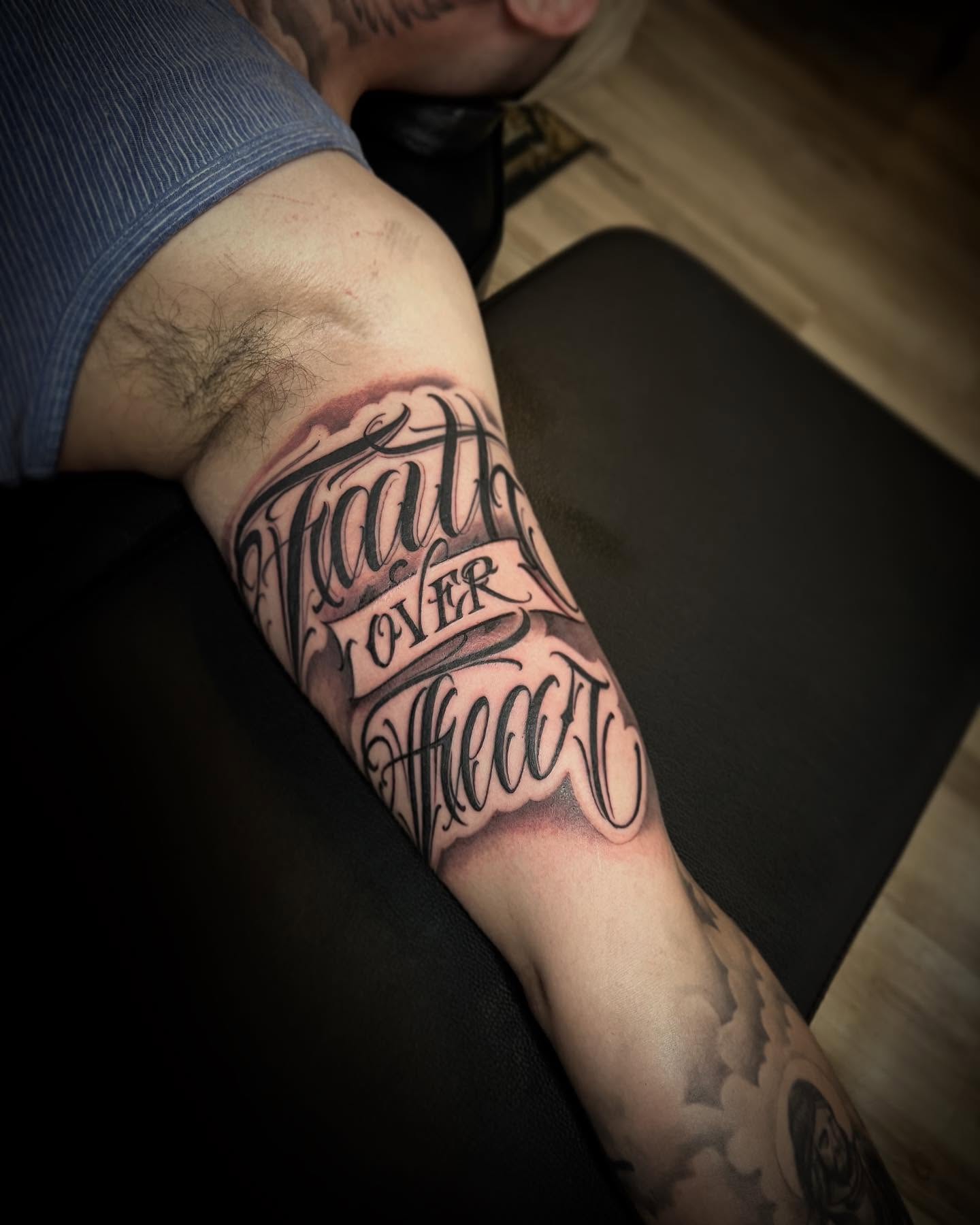 Tattoo by @thezaptrap — lettering_script