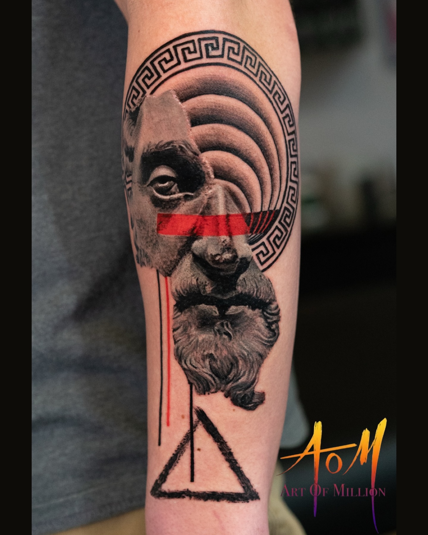 Tattoo by @artofmillion — realism, geometric