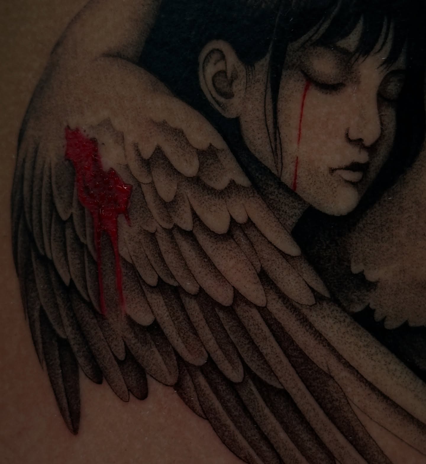 Tattoo by @mortatattoos β dotwork, realism