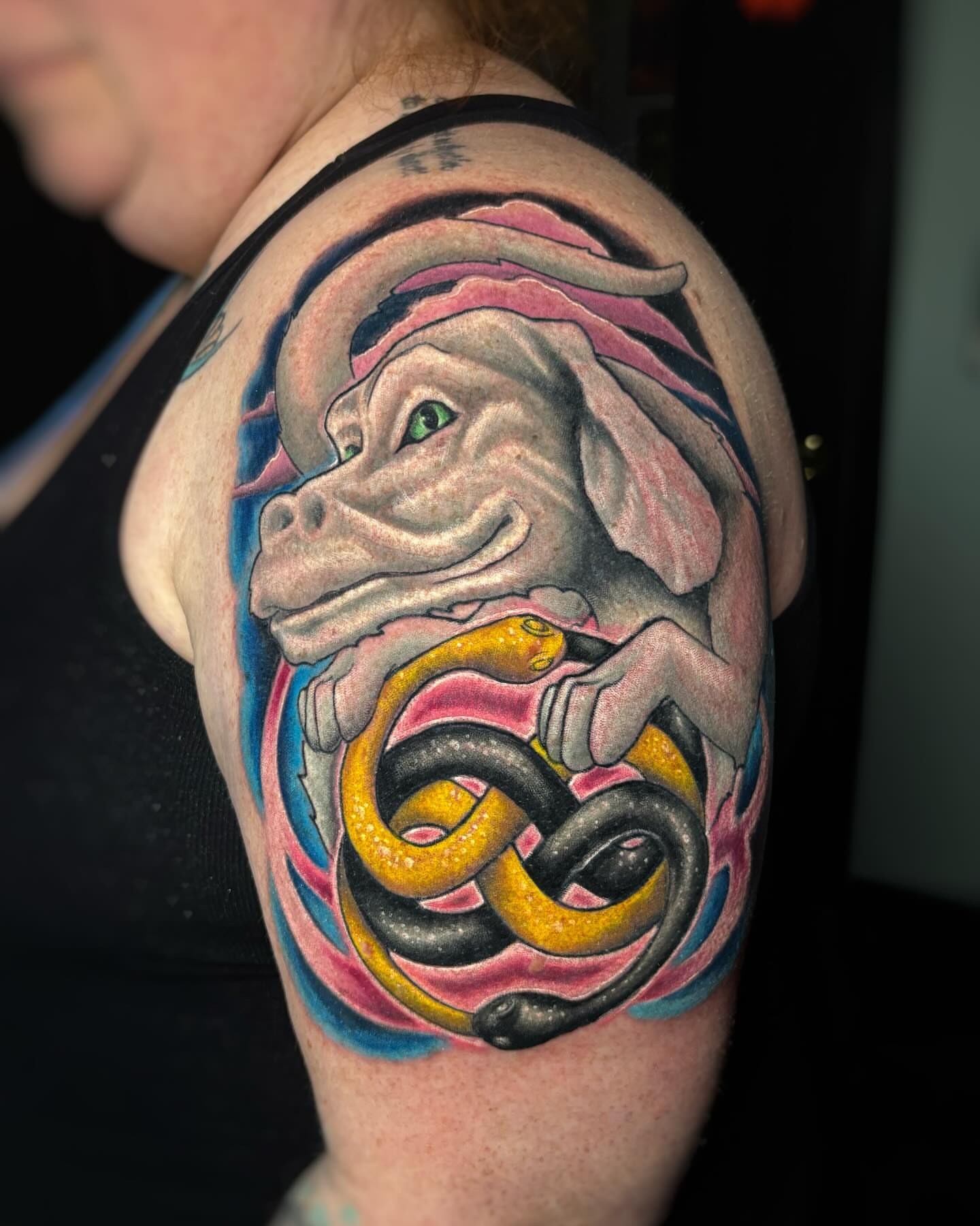 Tattoo by @jasonbanksart — realism, dotwork